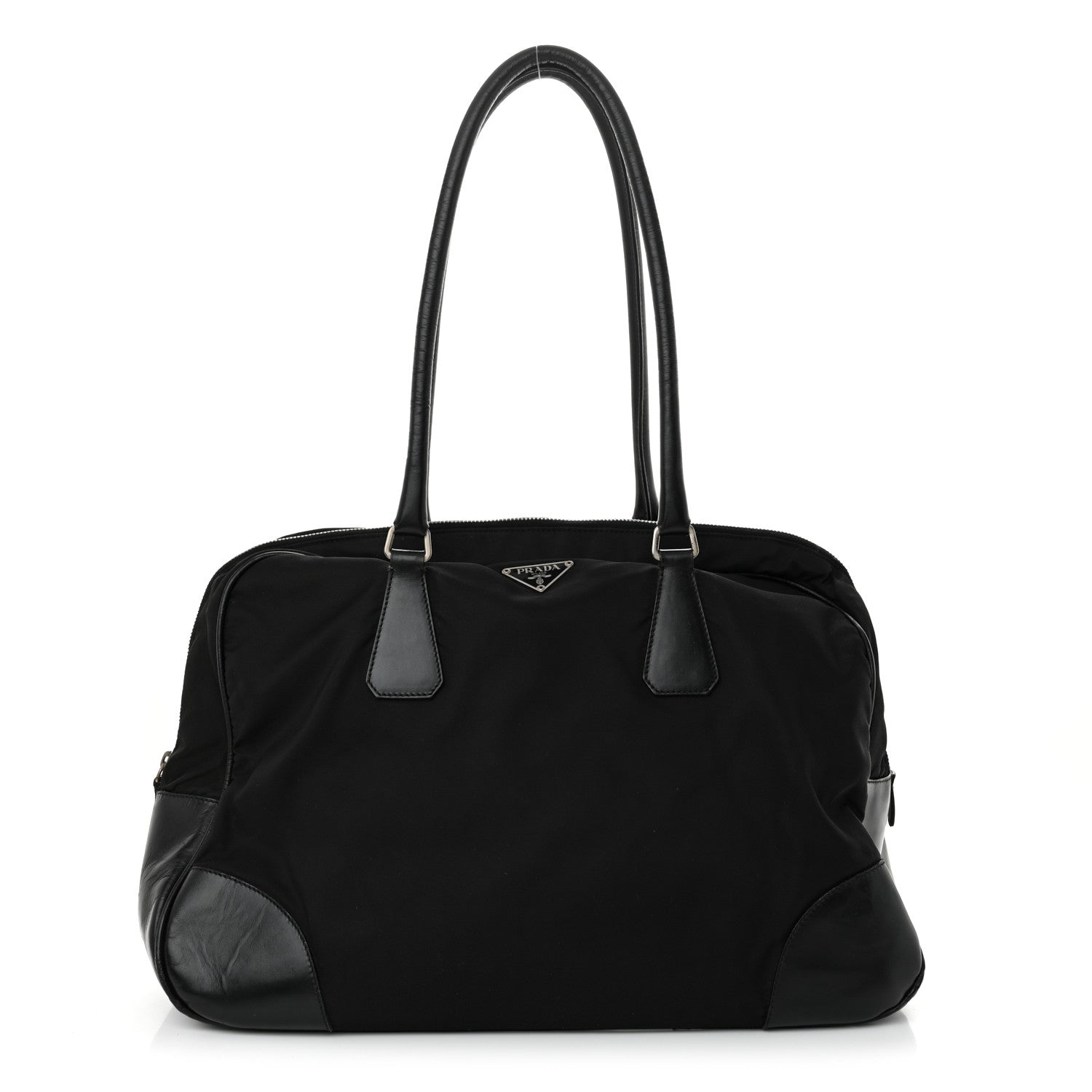 Tessuto Nylon Soft Calfskin Tote Black