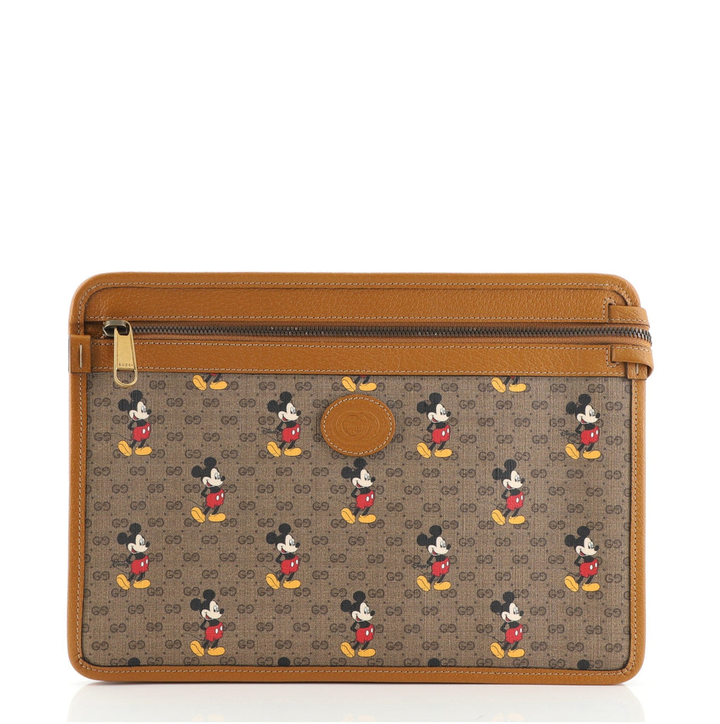 Disney Mickey Mouse Front Zip Pouch Printed Mini GG Coated Canvas
