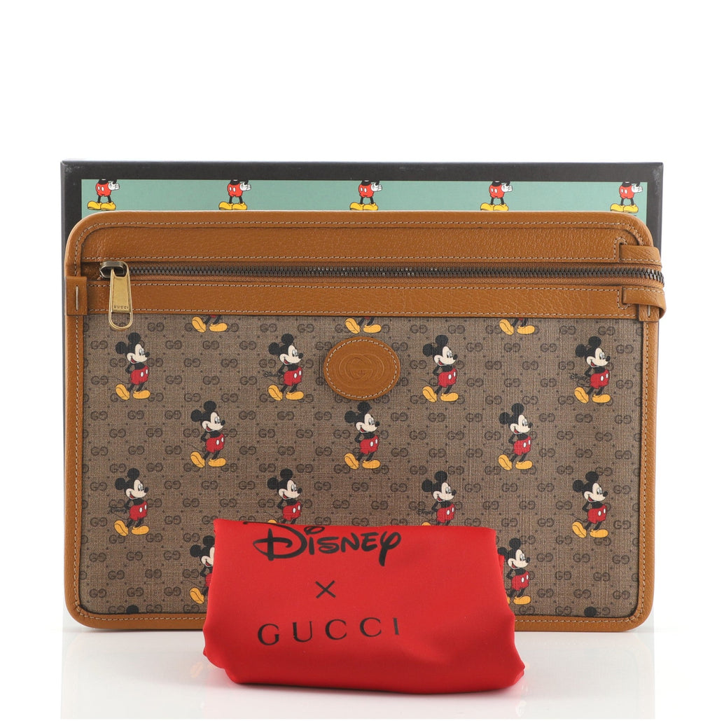 Disney Mickey Mouse Front Zip Pouch Printed Mini GG Coated Canvas