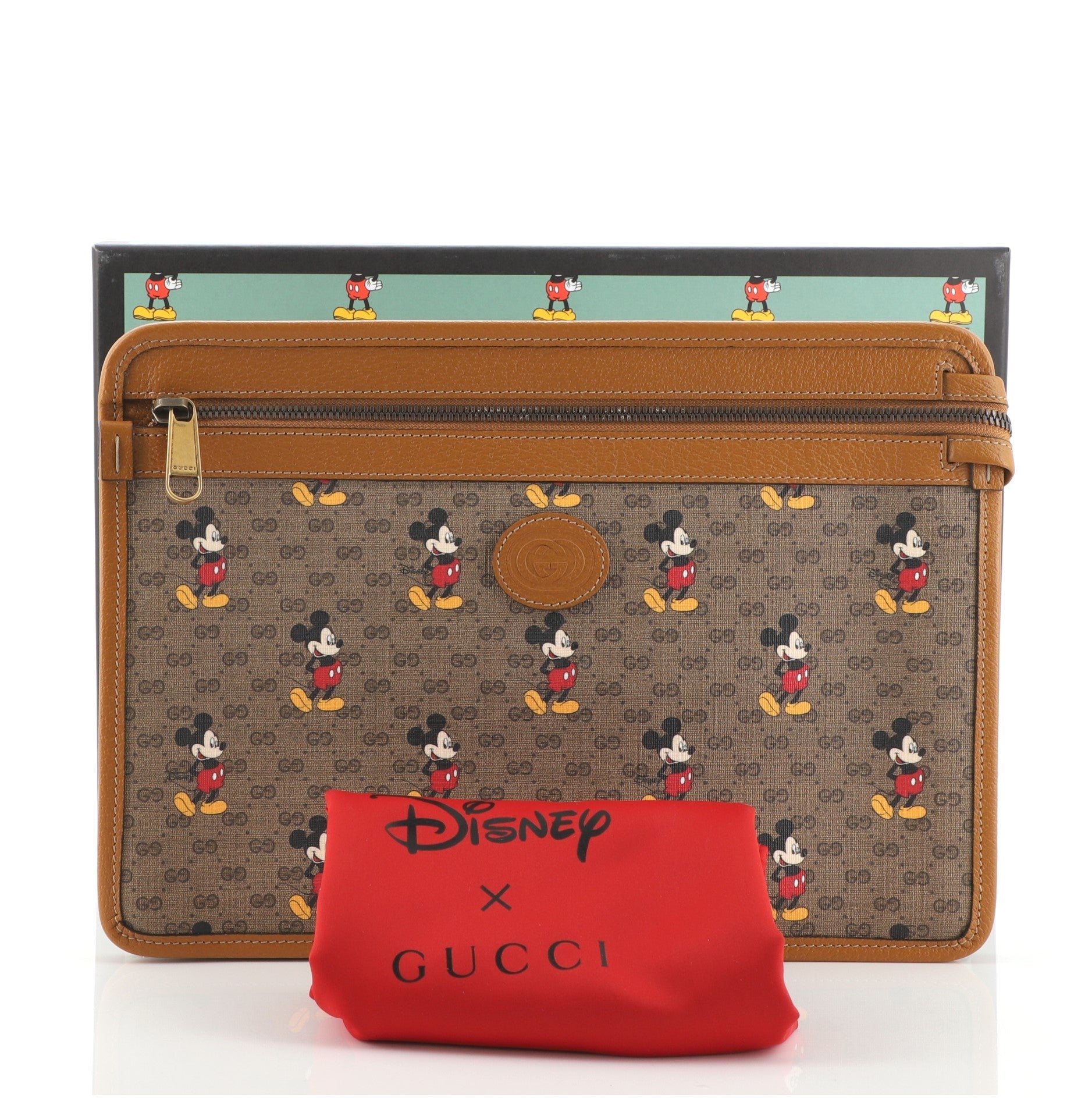 Disney Mickey Mouse Front Zip Pouch Printed Mini GG Coated Canvas