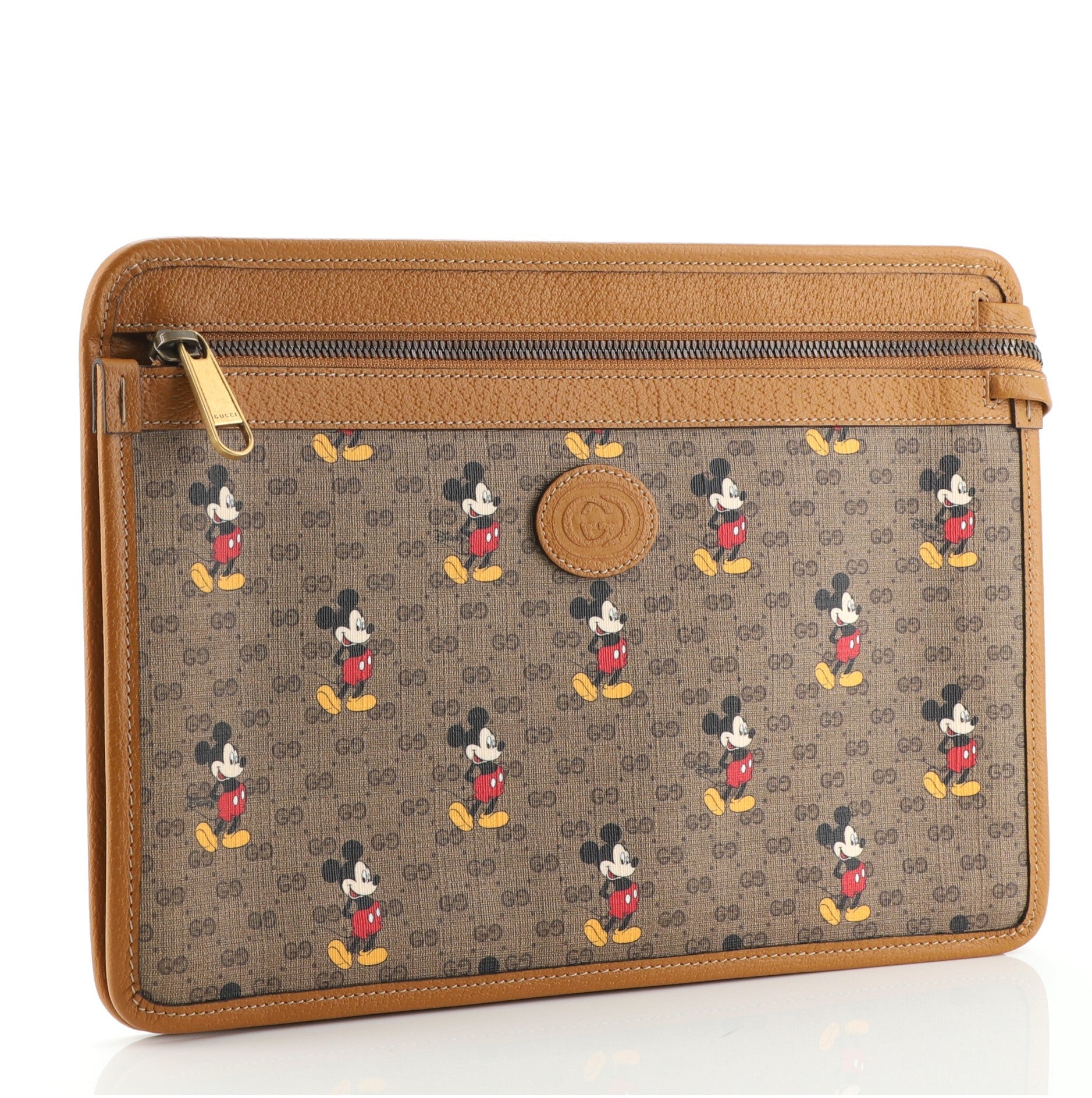 Disney Mickey Mouse Front Zip Pouch Printed Mini GG Coated Canvas