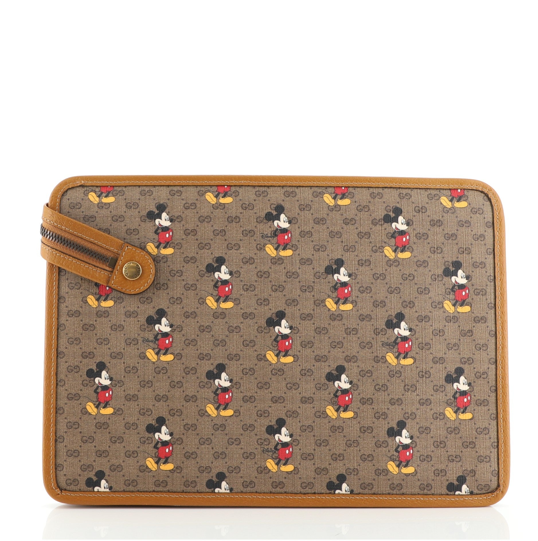 Disney Mickey Mouse Front Zip Pouch Printed Mini GG Coated Canvas
