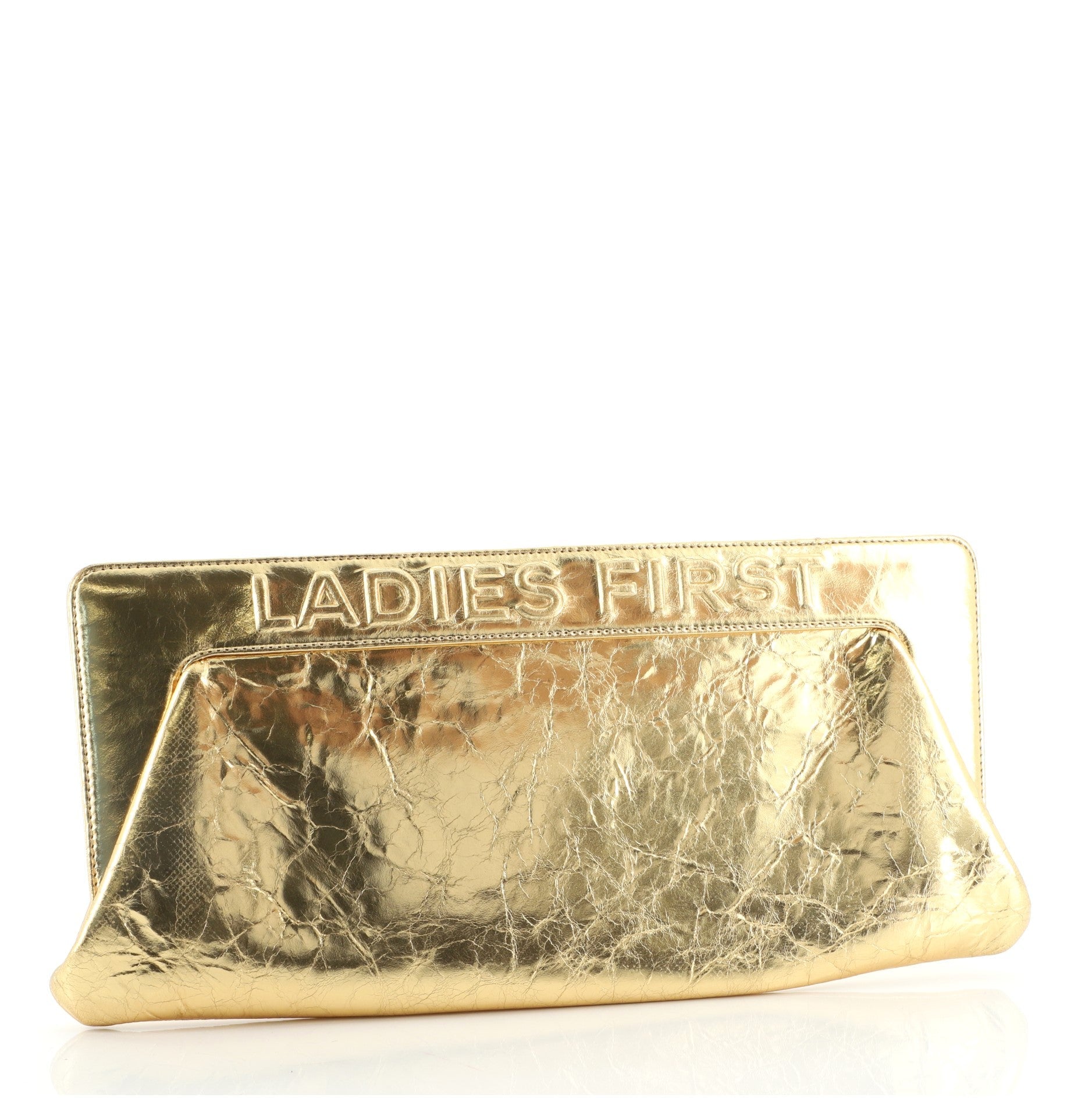 Evening in The Street 5X5=CC Clutch Metallic Distressed Lambskin