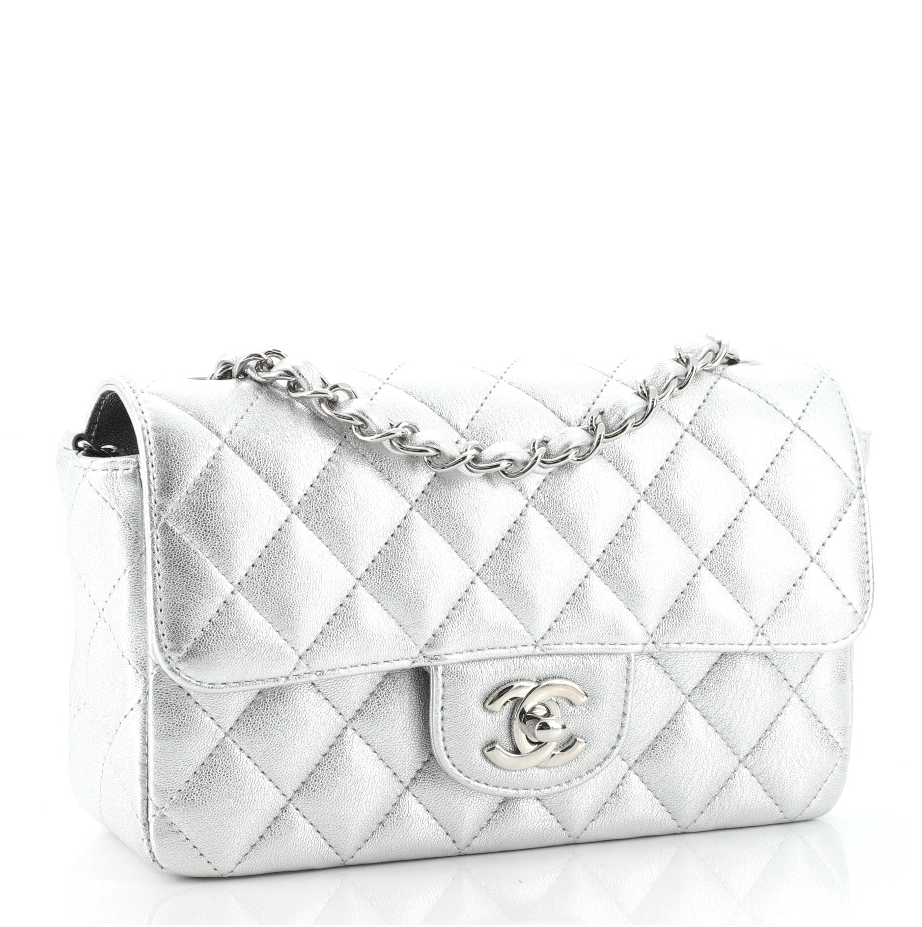 Classic Single Flap Bag Quilted Metallic Lambskin Mini