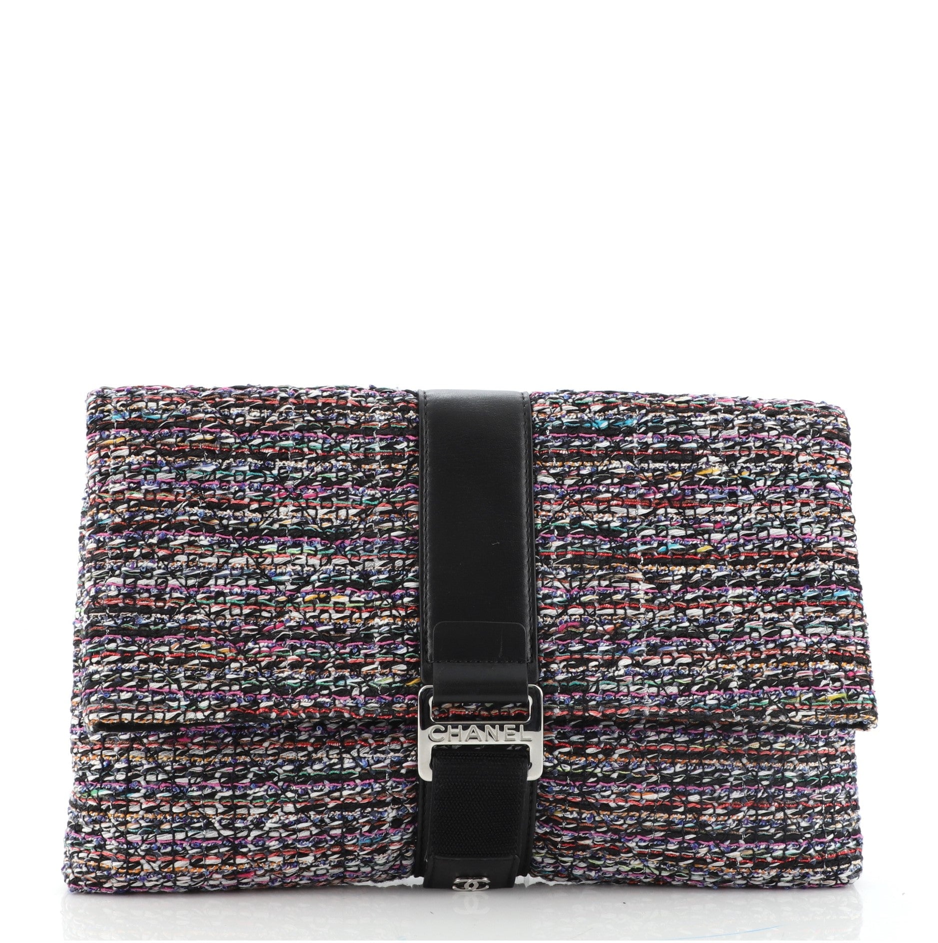 Grip Clutch Quilted Tweed