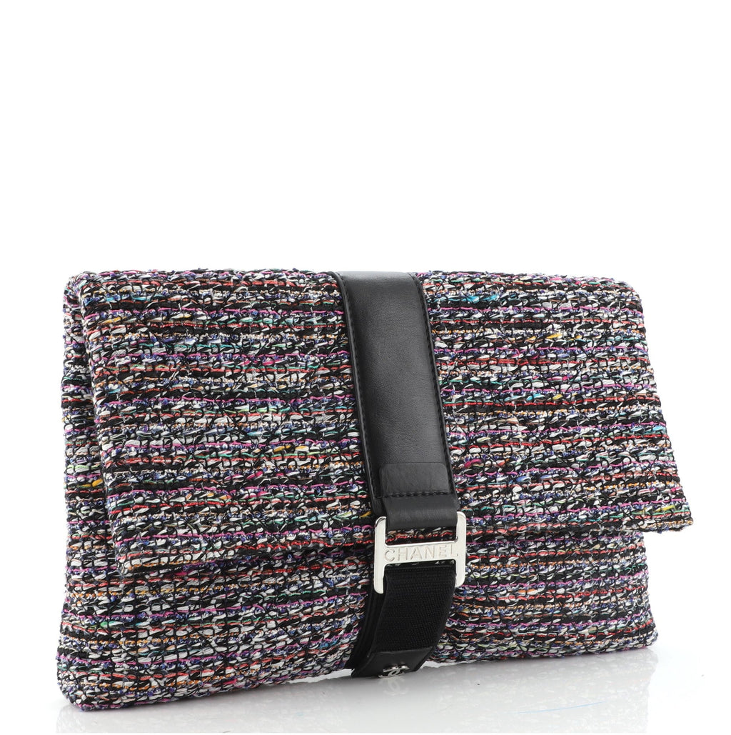 Grip Clutch Quilted Tweed