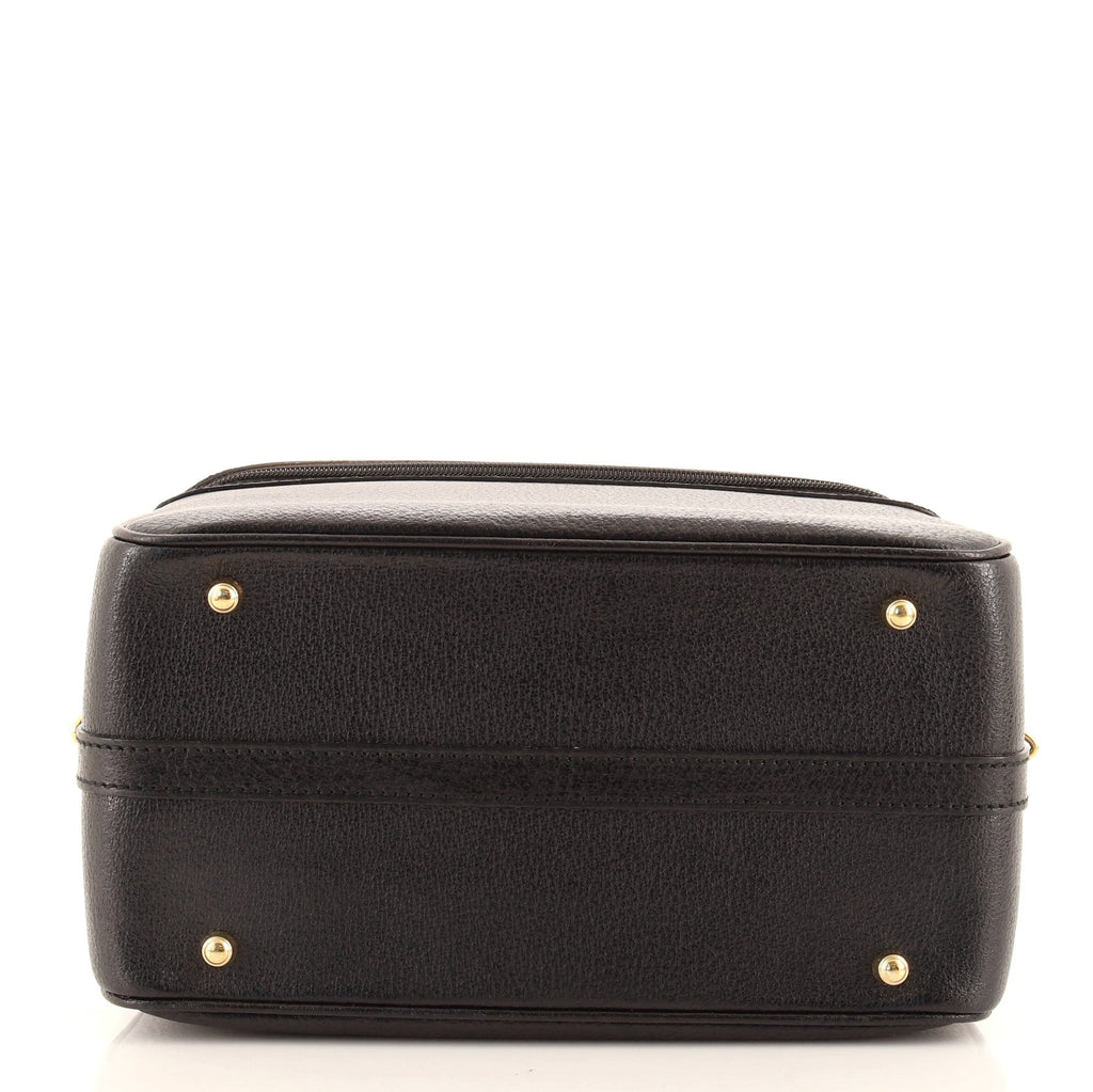 Vintage Bamboo Vanity Case Leather Medium