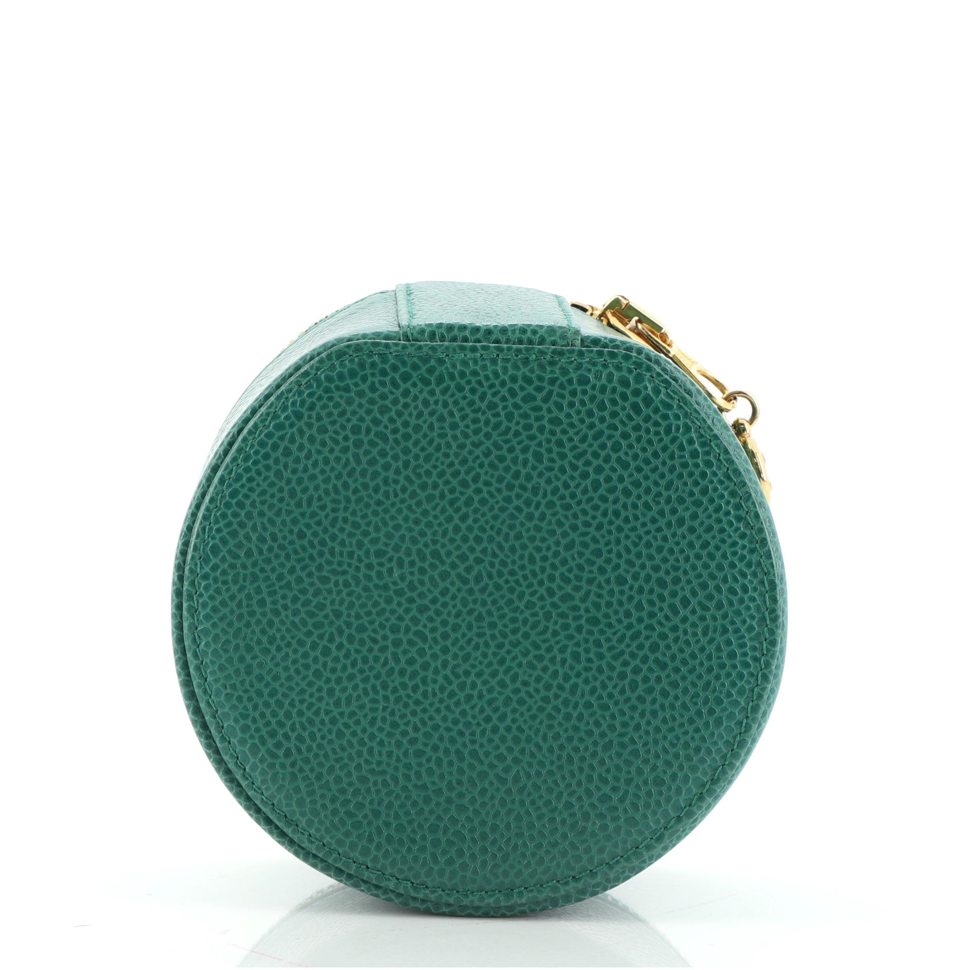 Vintage Timeless Round Jewelry Case Caviar Mini