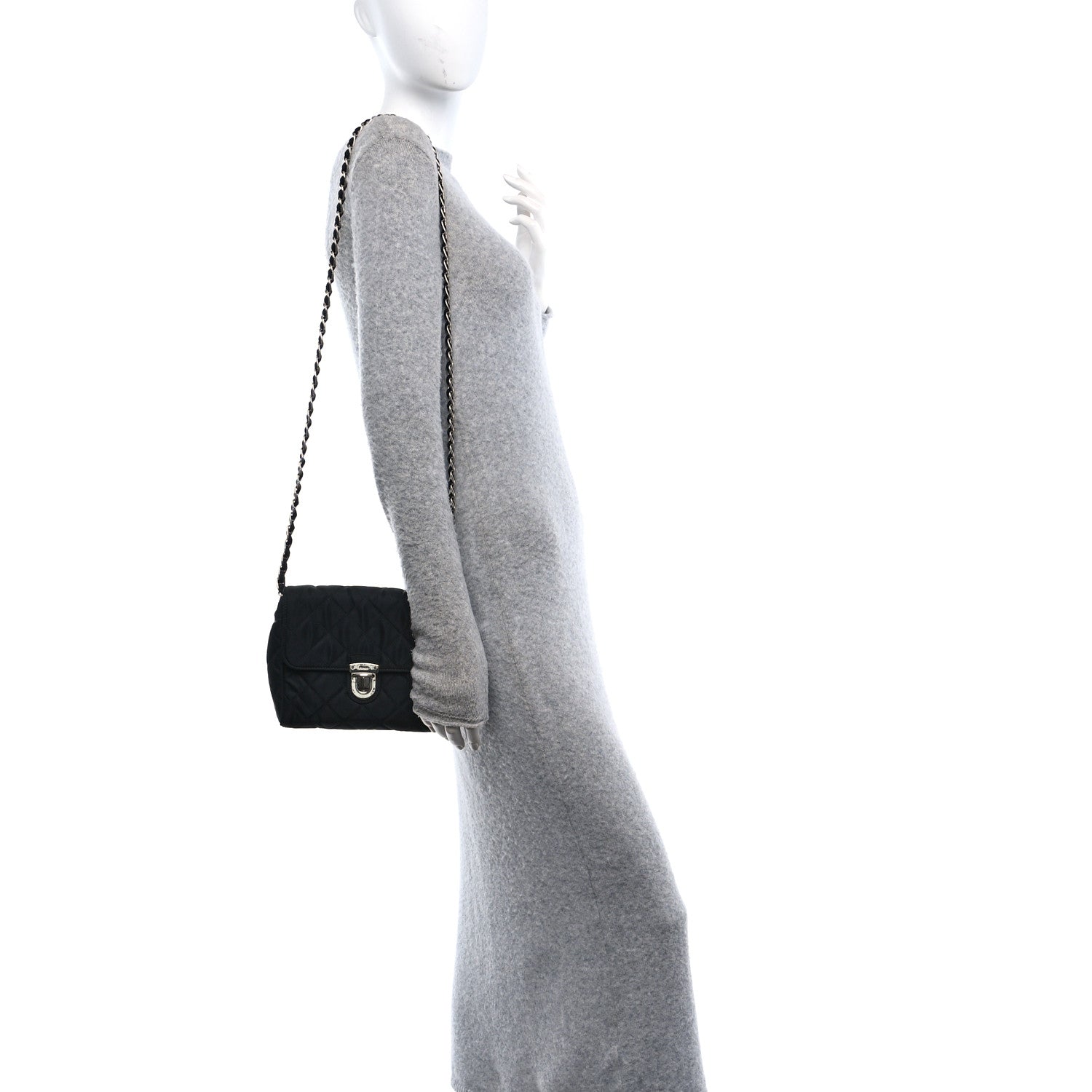 Nylon Tessuto Impuntu Quilted Flap Black