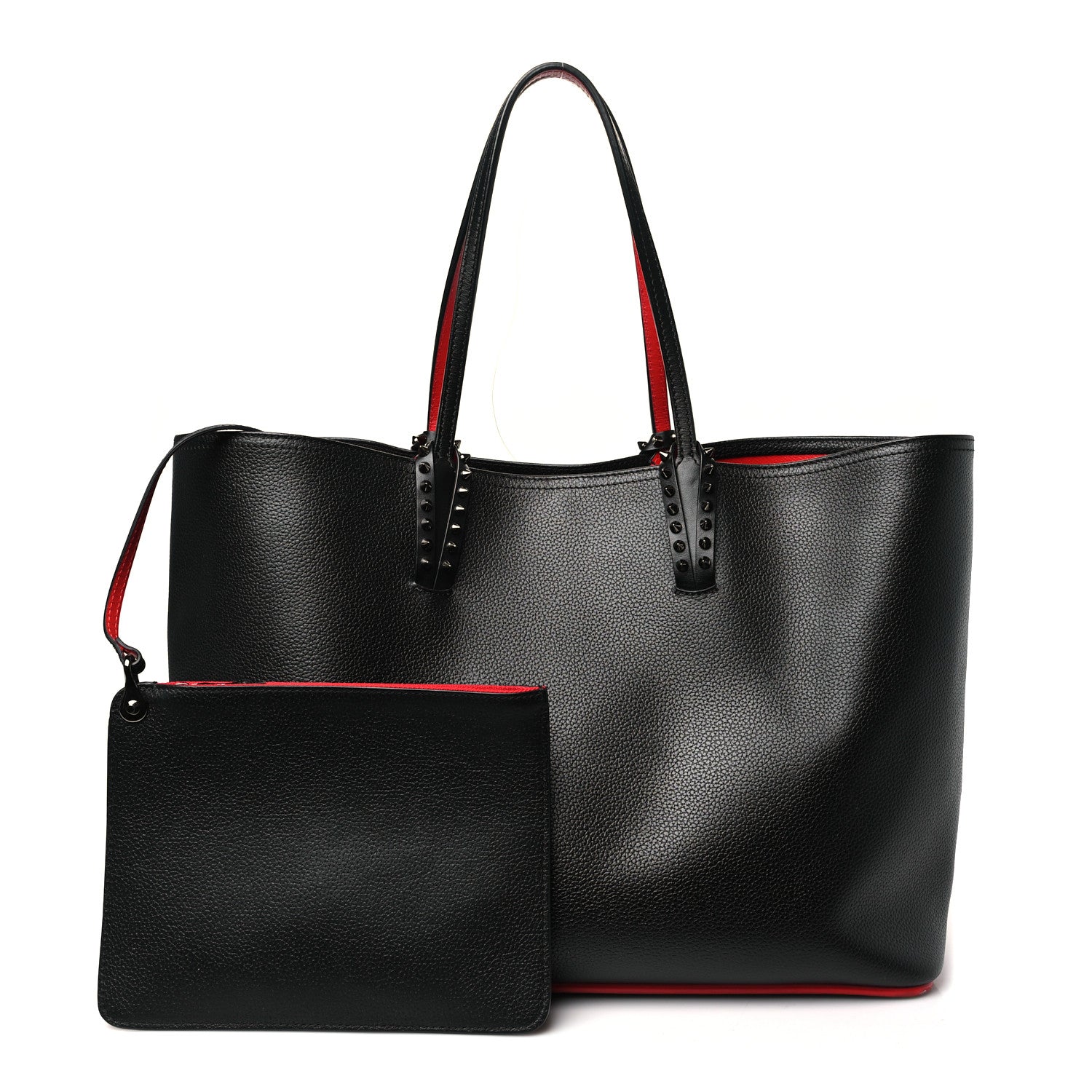 Calfskin Spikes East West Cabata Tote Black