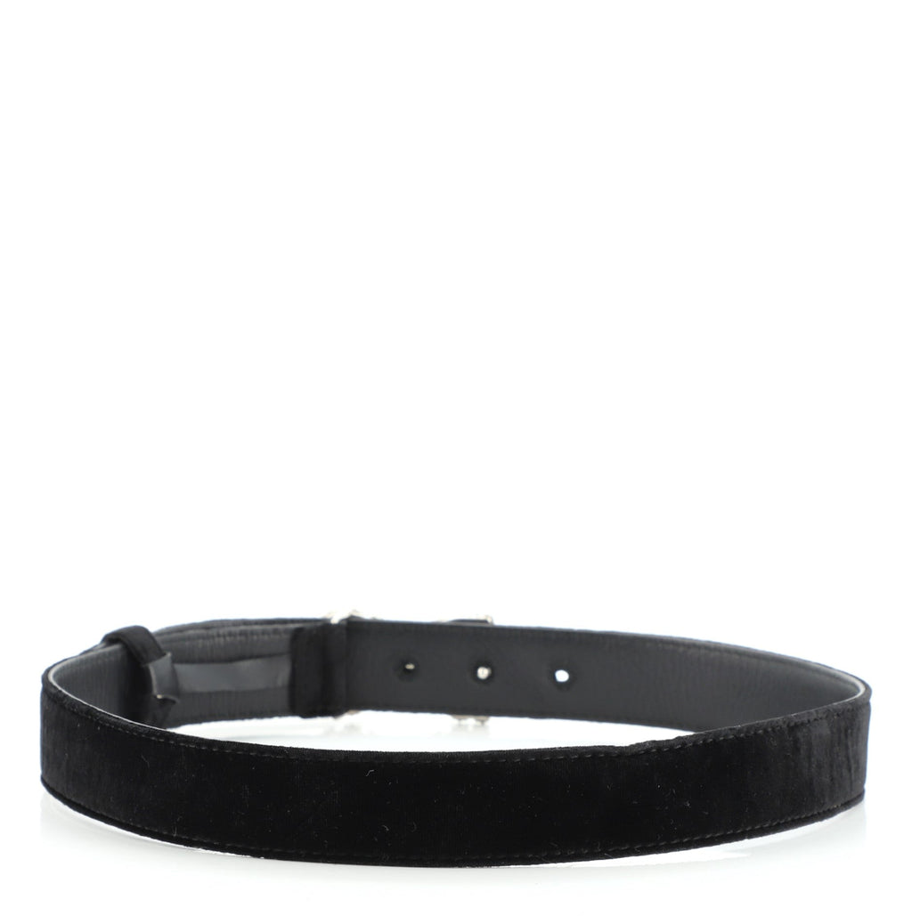 DG Logo Belt Velvet with Crystal Buckle Medium 75