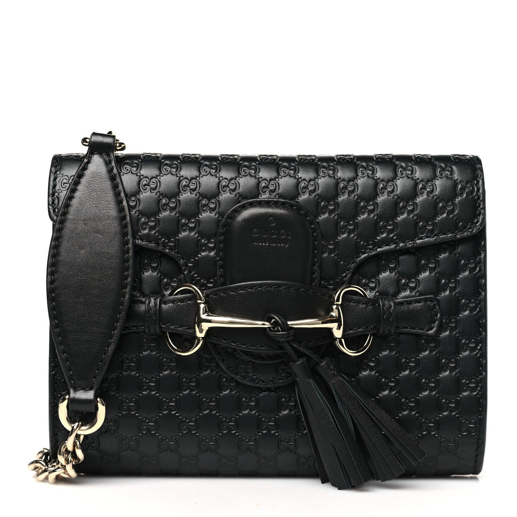 Microguccissima Mini Emily Shoulder Bag Black