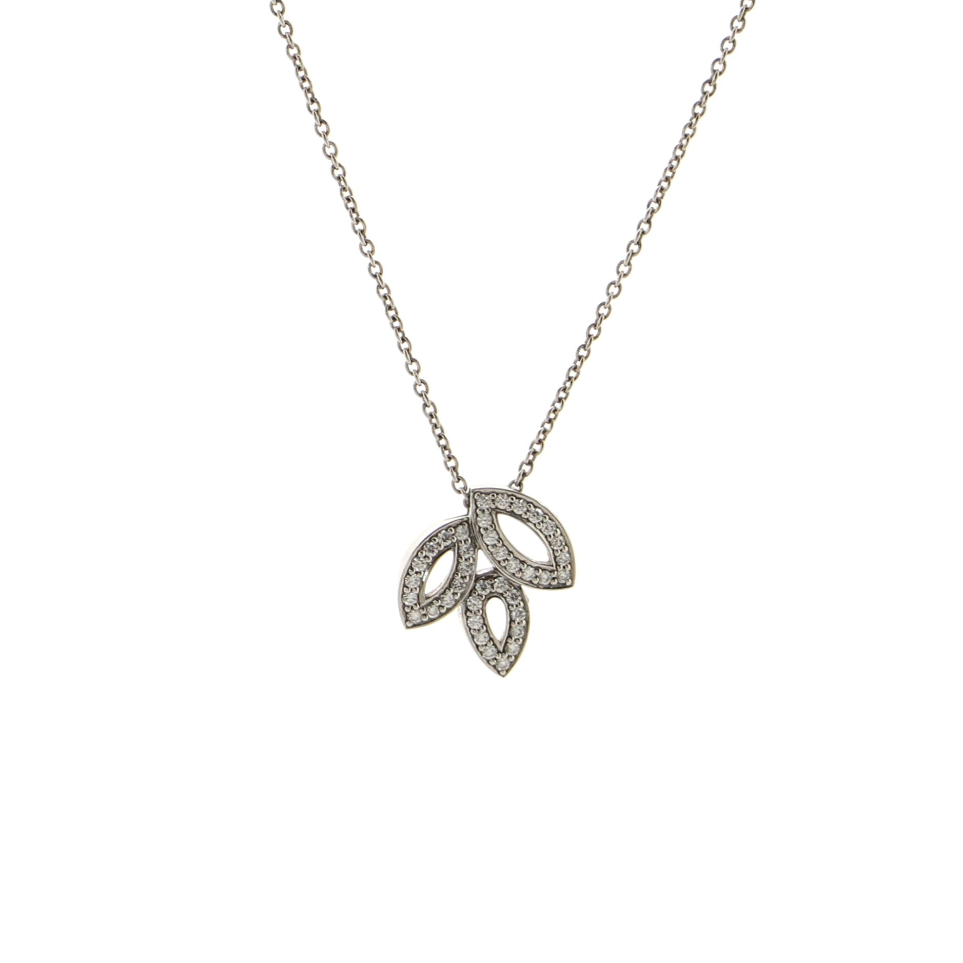 Lily Cluster Pendant Necklace Platinum with Diamonds Small