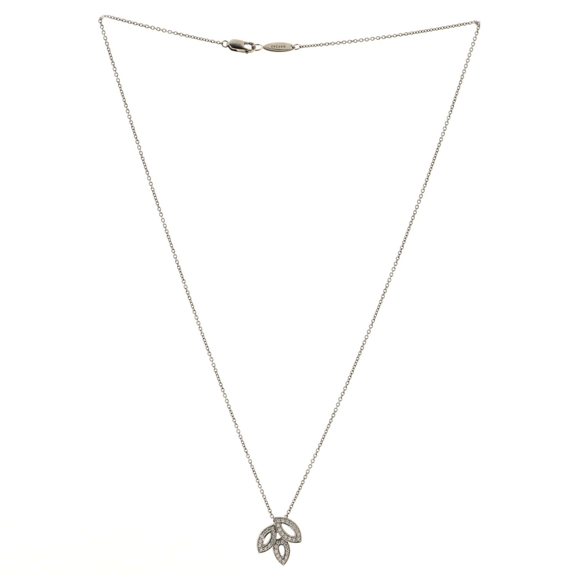 Lily Cluster Pendant Necklace Platinum with Diamonds Small