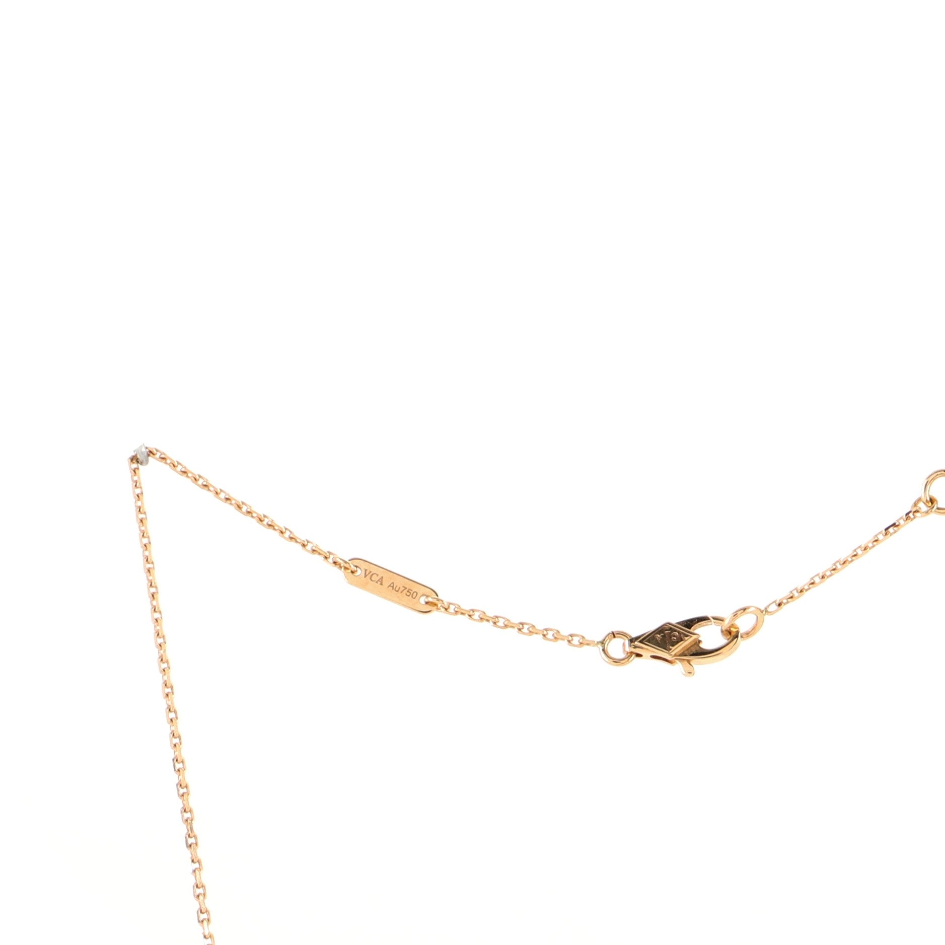 Sweet Alhambra Pendant Necklace 18K Rose Gold and Carnelian