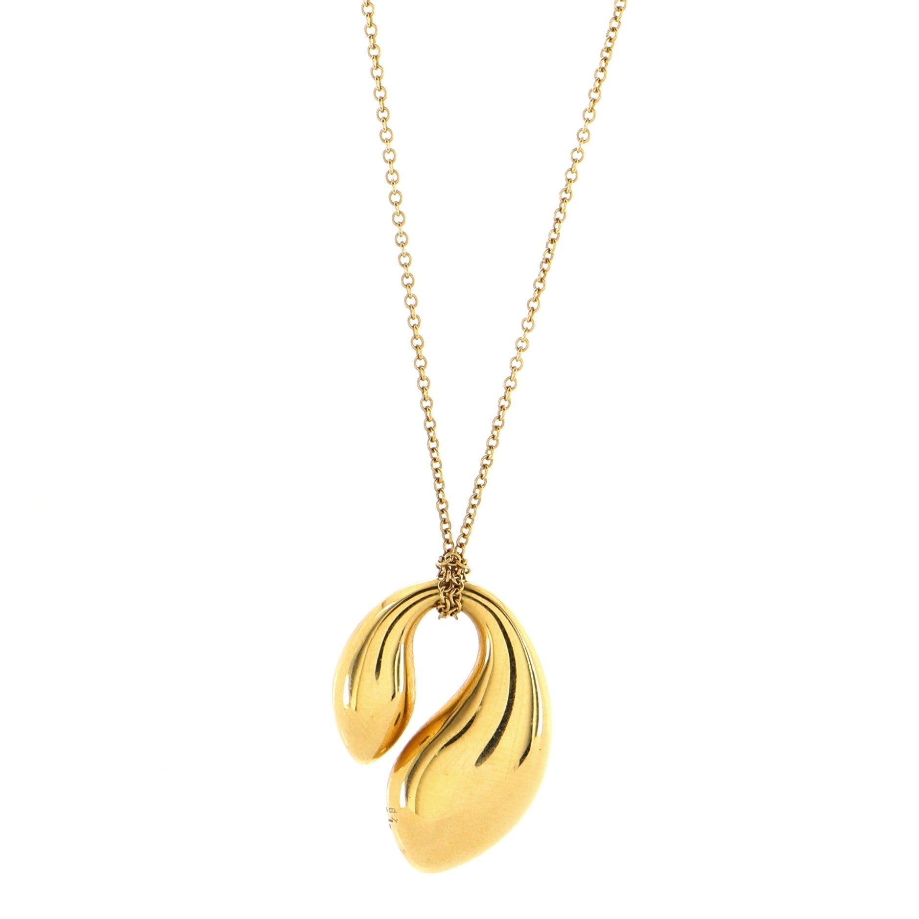 Double Teardrop Necklace 18K Yellow Gold