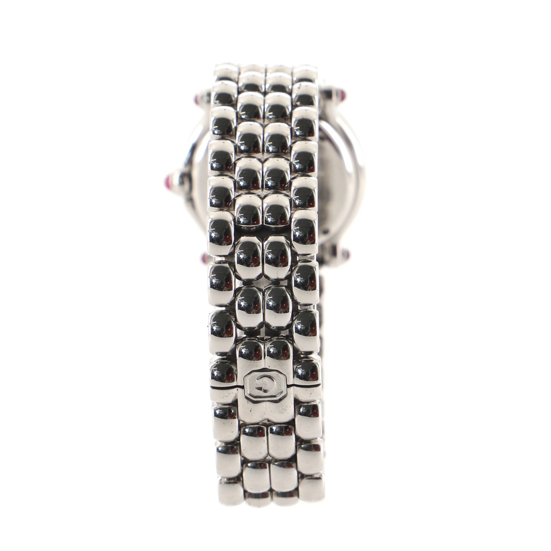 Happy Sport Star & Moon Round Quartz Watch Stainless Steel and Floating Diamonds 25