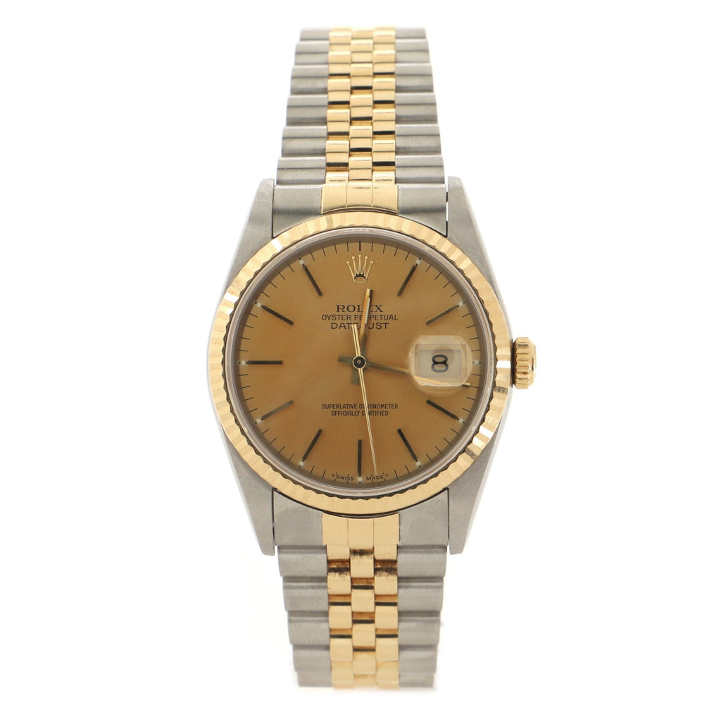 Oyster Perpetual Datejust Automatic Watch Stainless Steel and Yellow Gold 36