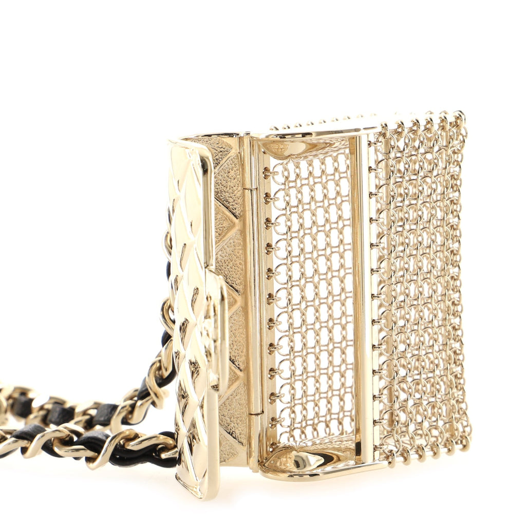 Flap Bag Pendant Choker Necklace Quilted Metal with Lambskin