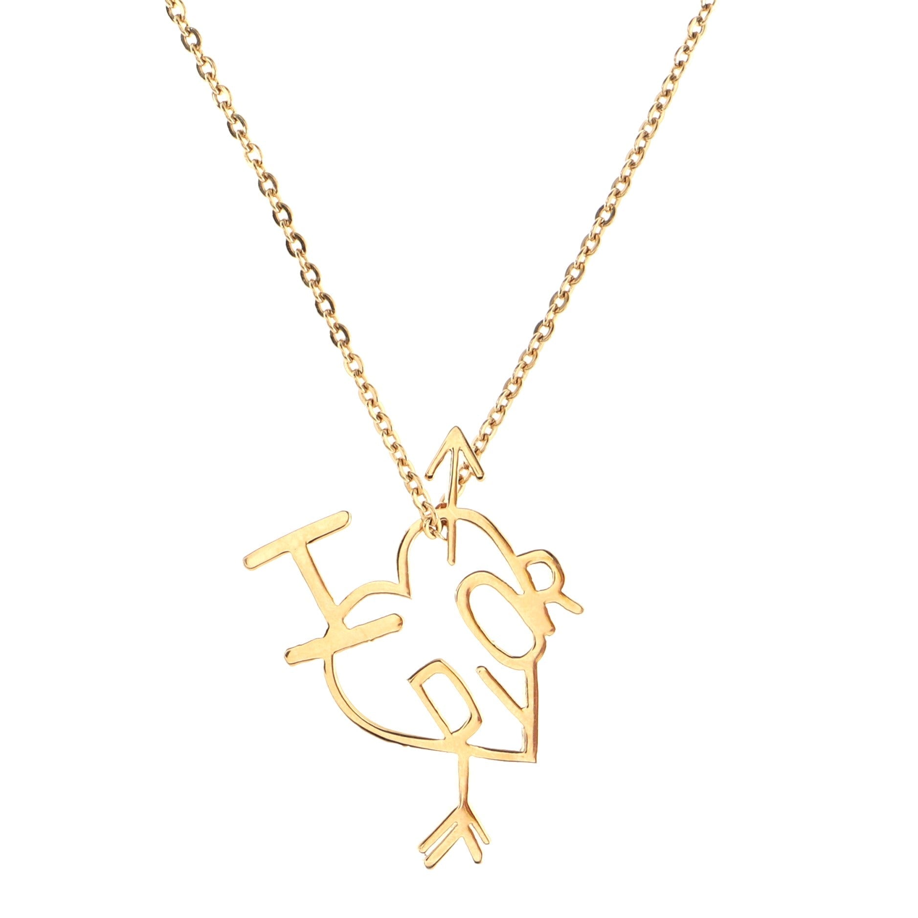Heart and Arrow Pendant Necklace Metal