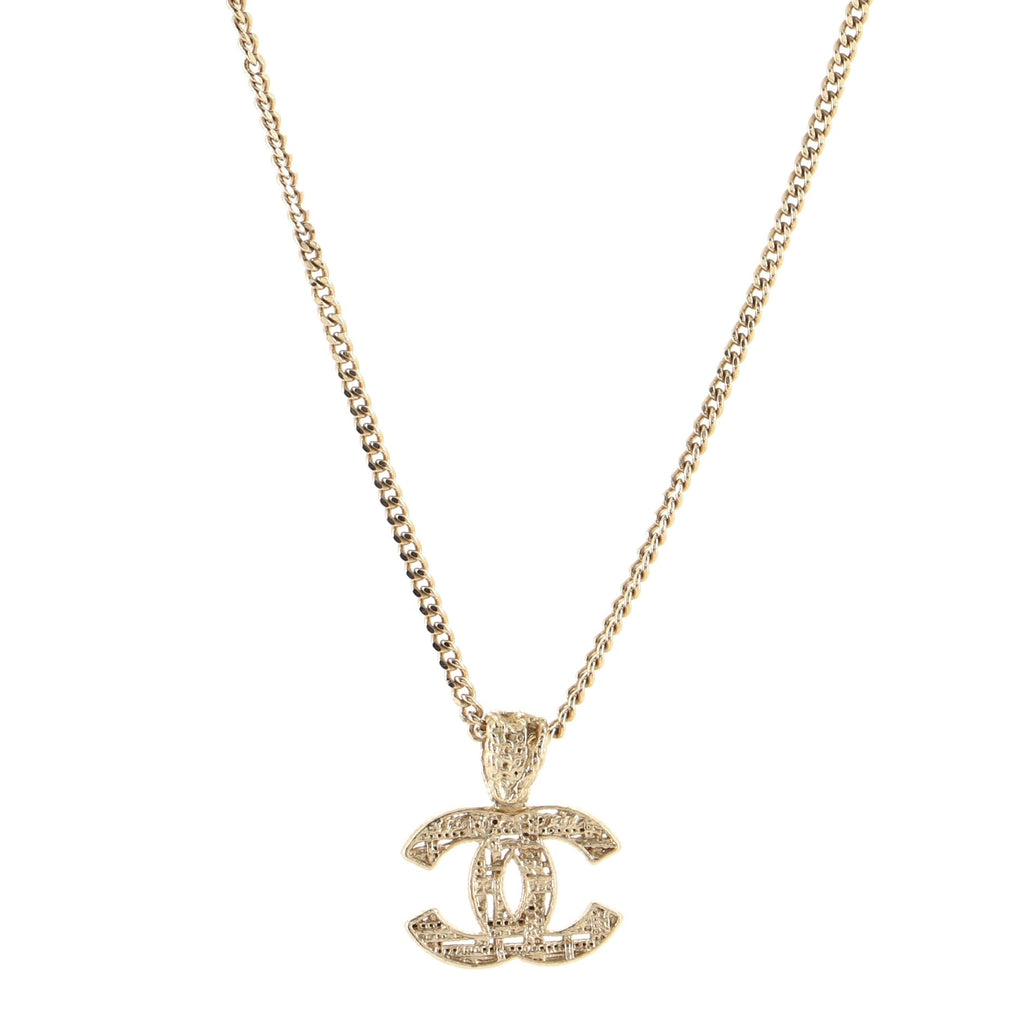 CC Tweed Effect Pendant Necklace Metal
