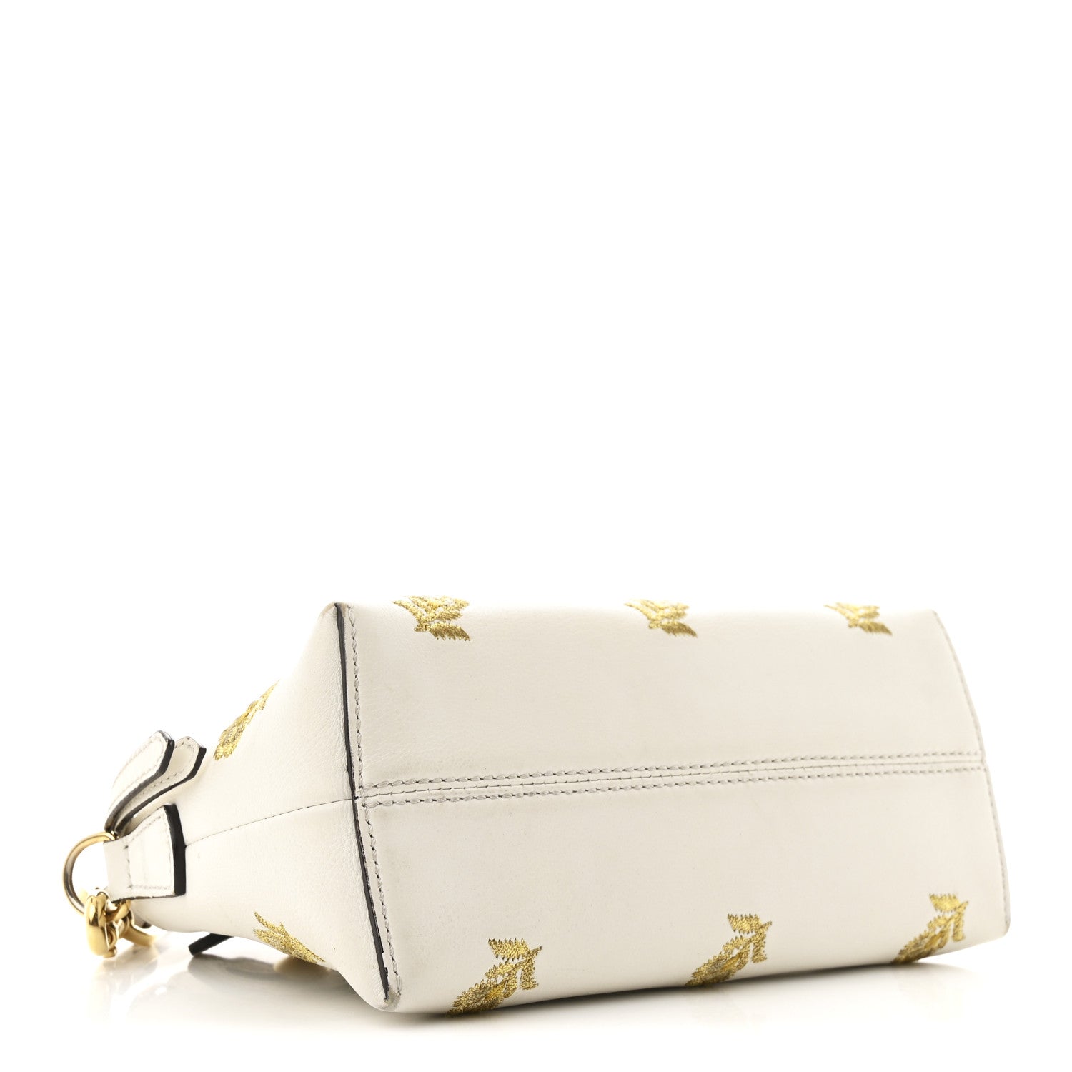 Vitello Dolce Lurex Floral Embroidered Studded Mini By The Way Boston Bag White