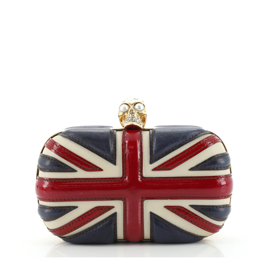 Britannia Skull Box Clutch Leather Small