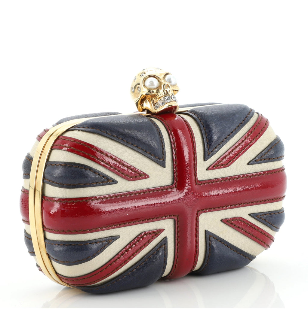Britannia Skull Box Clutch Leather Small