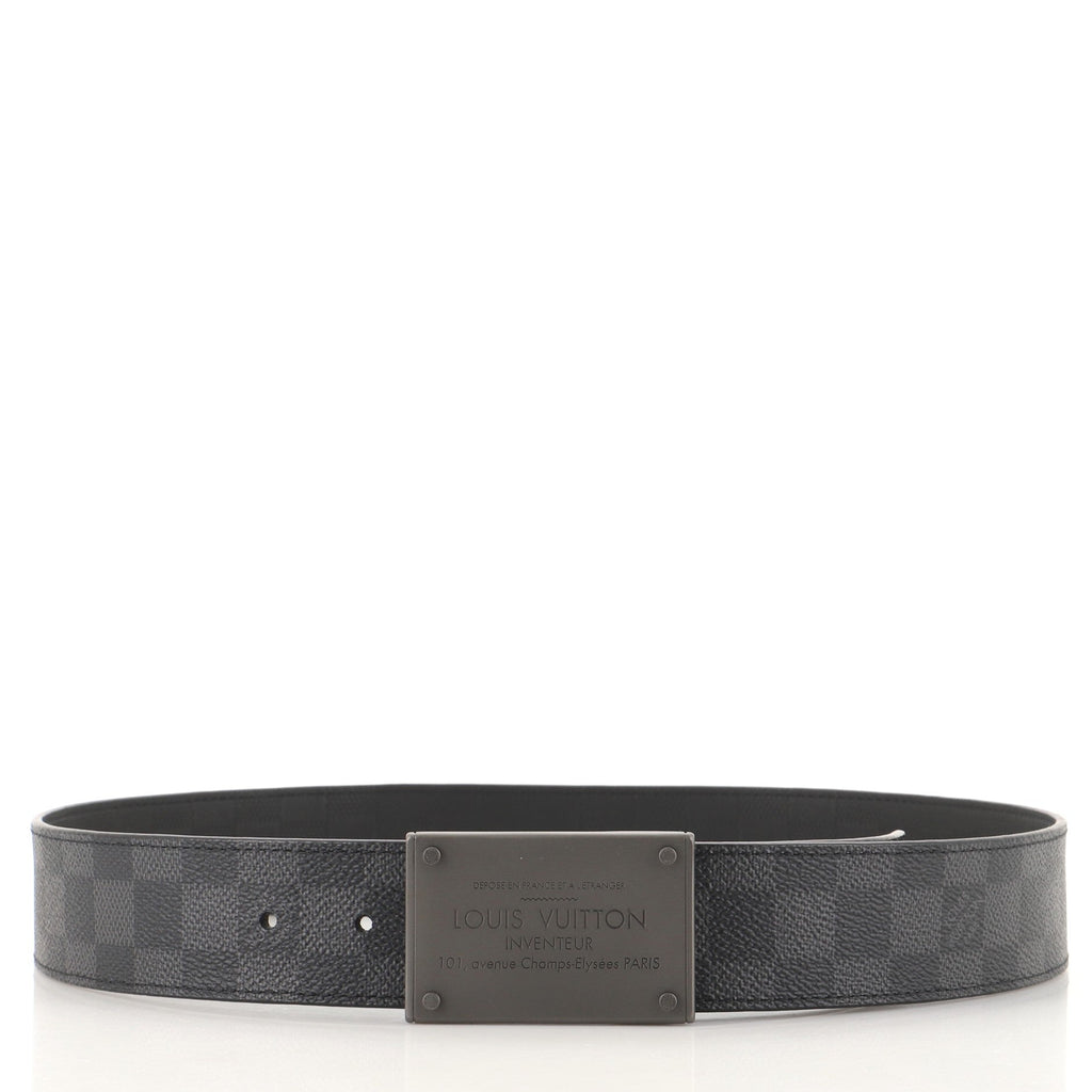 Neo Inventeur Reversible Belt Damier Graphite and Leather Wide 85