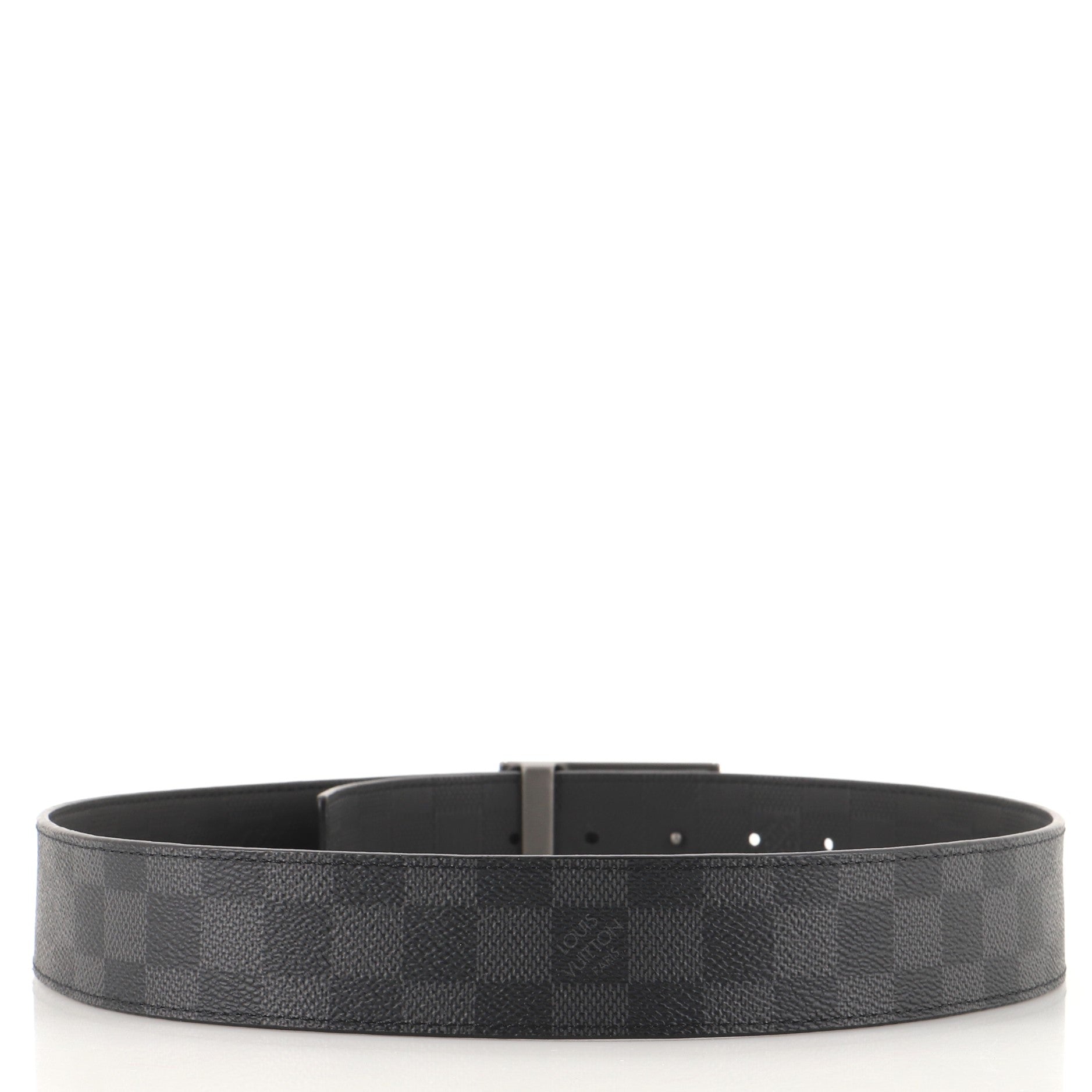 Neo Inventeur Reversible Belt Damier Graphite and Leather Wide 85