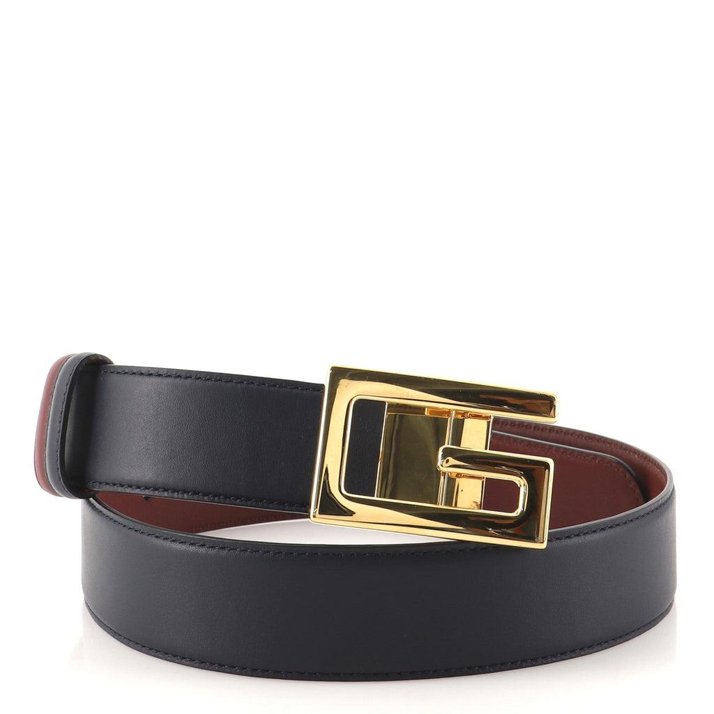 Square G Buckle Reversible Belt Leather Medium 85