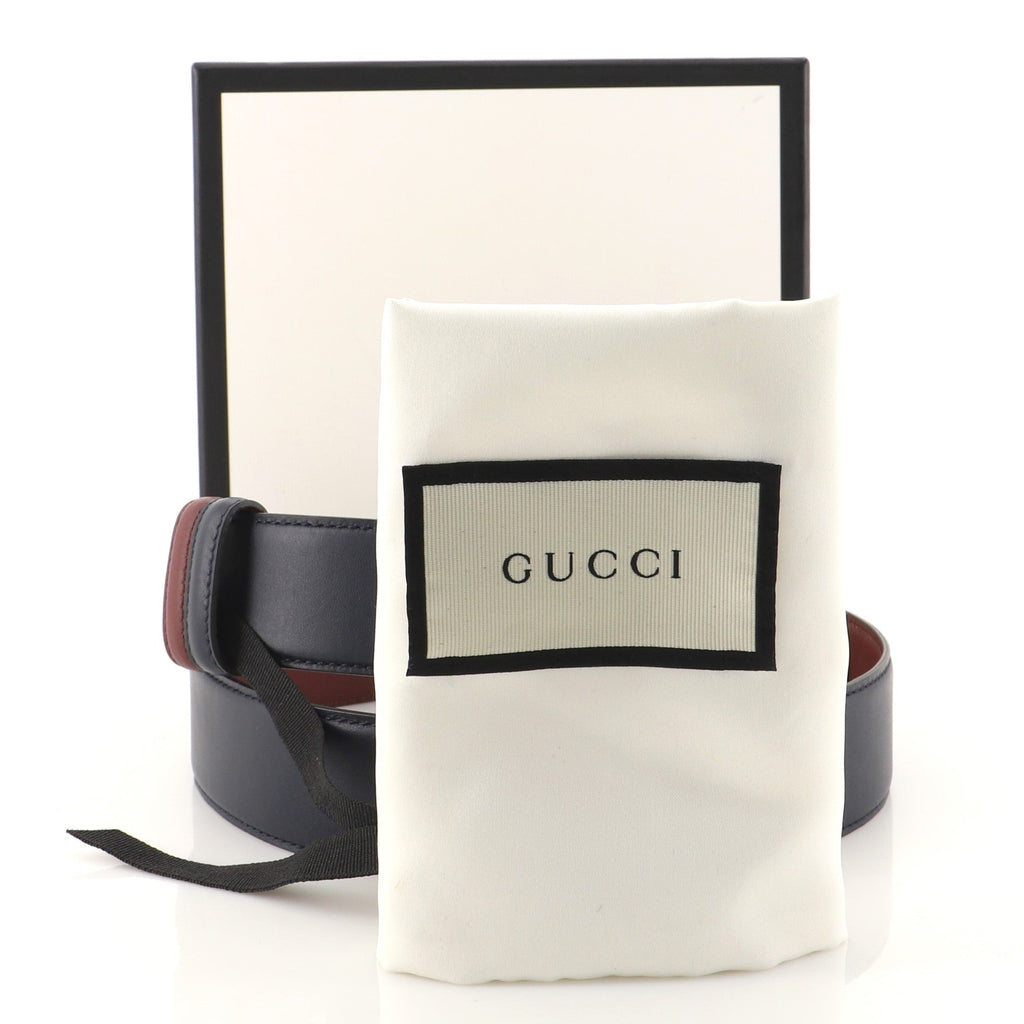 Square G Buckle Reversible Belt Leather Medium 85