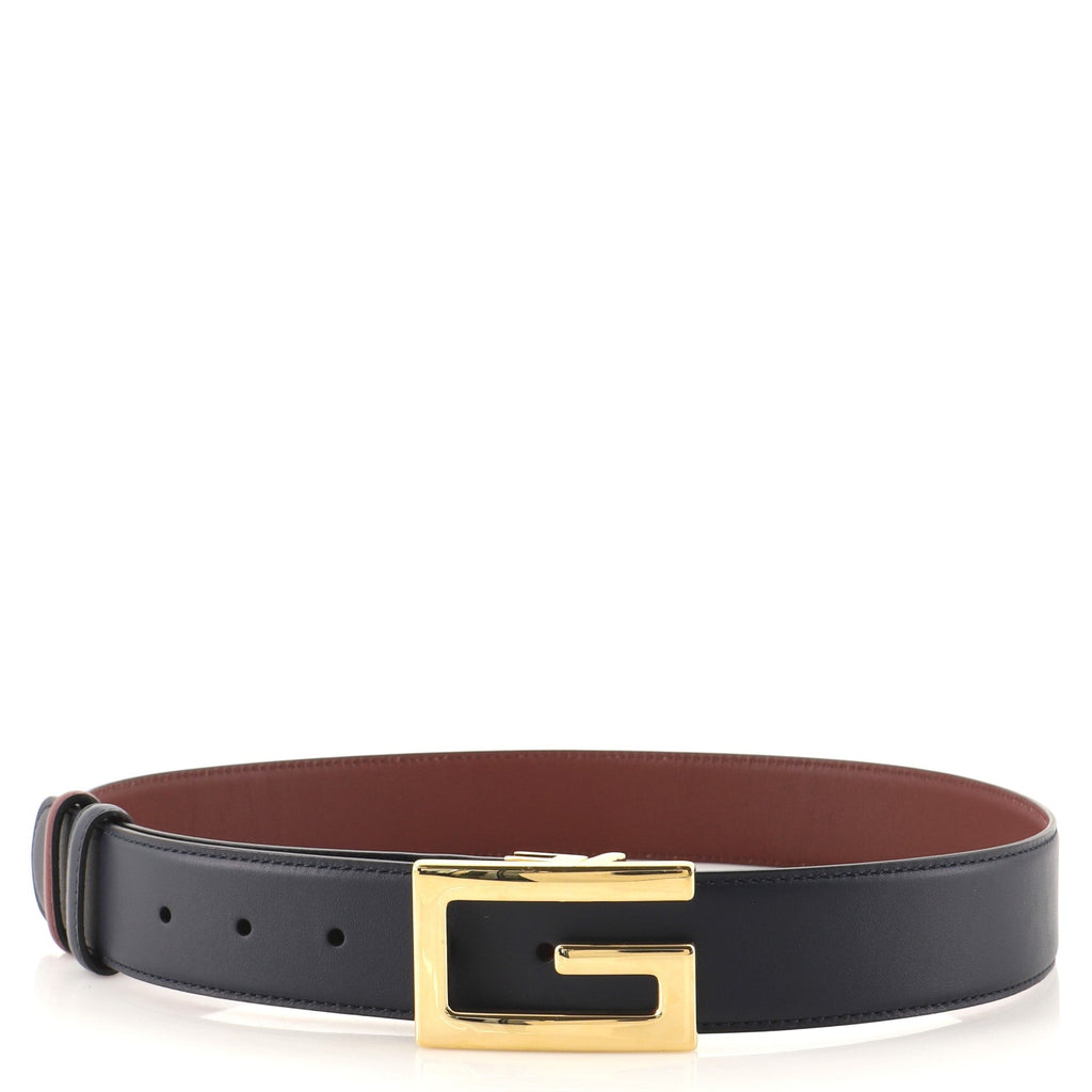 Square G Buckle Reversible Belt Leather Medium 85
