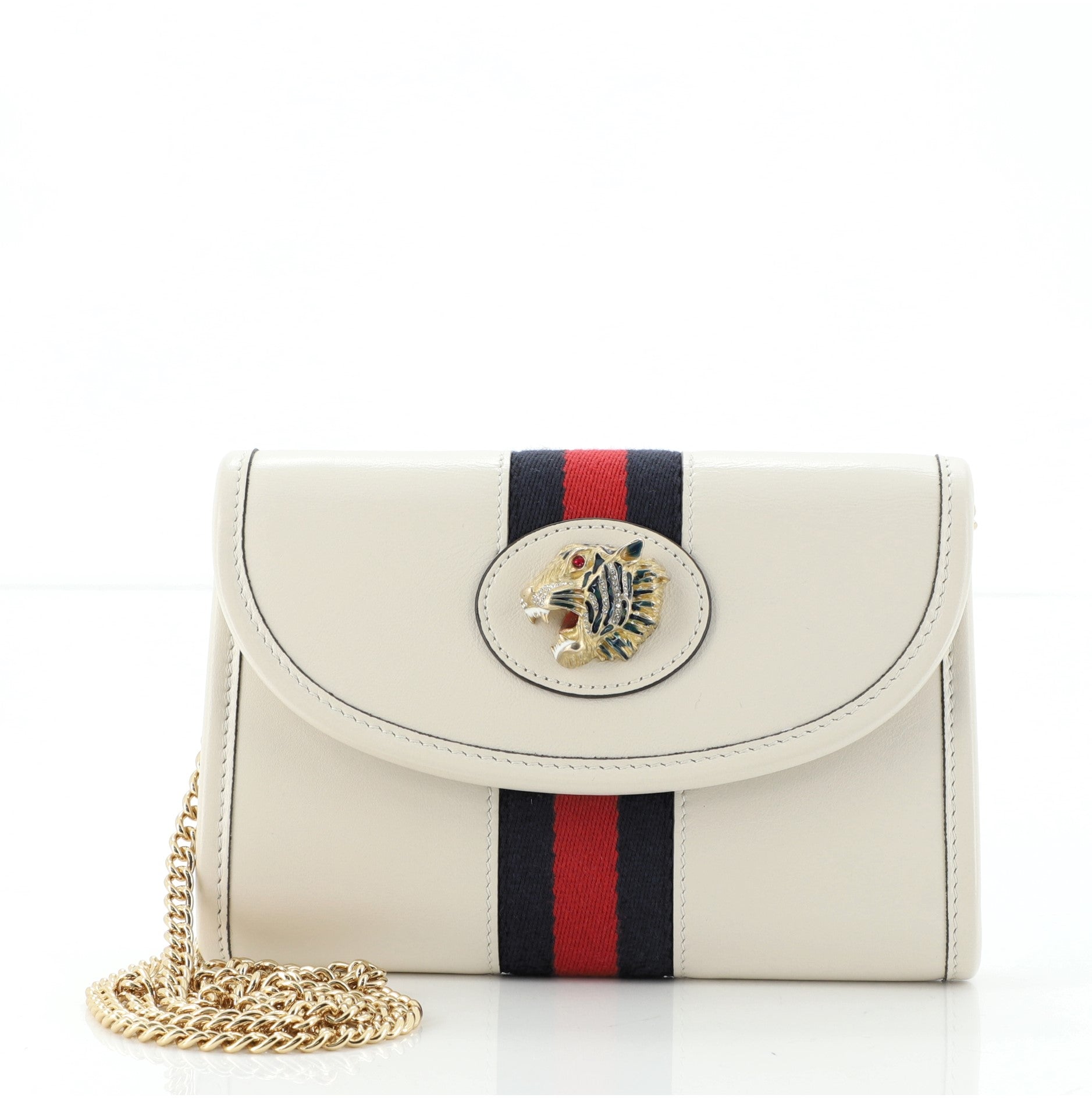 Rajah Web Chain Shoulder Bag Leather Mini