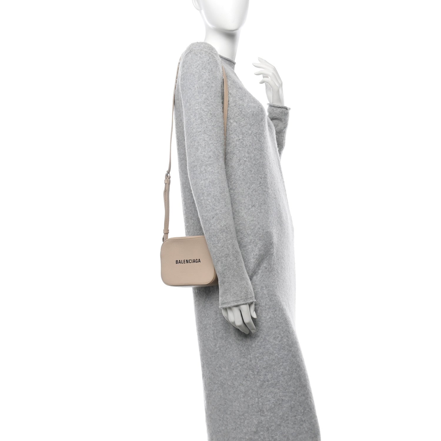 Calfskin Logo XS Everyday Camera Bag Light Beige Black