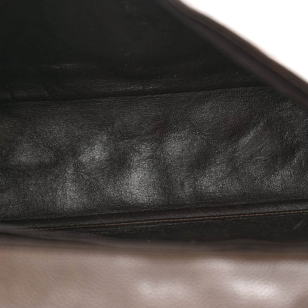 Caviar Quilted Jumbo Single Flap Dark Brown