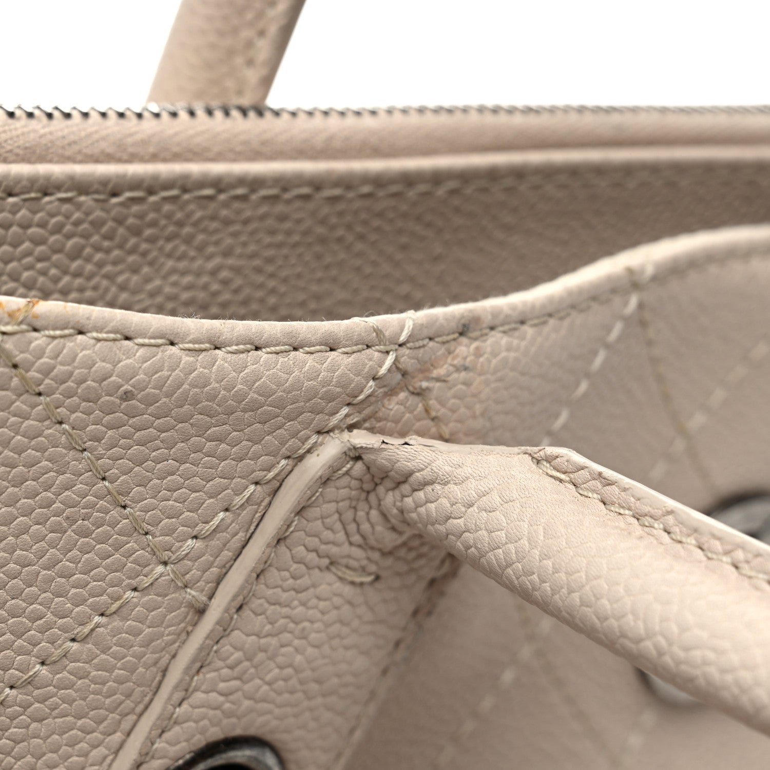 Grained Vegetal Calfskin Urban Shopping Tote Light Beige