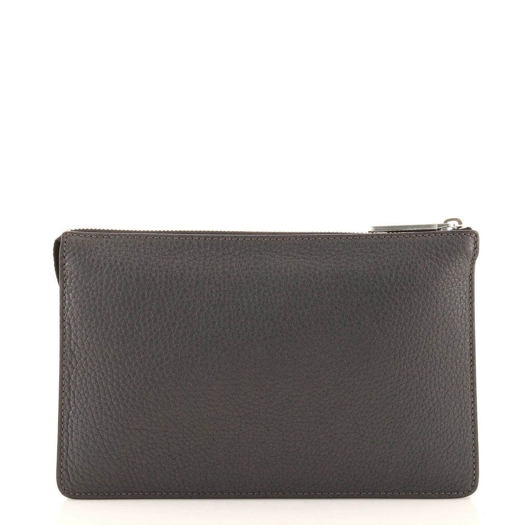 FF Logo Stamp Clutch Printed Leather Small