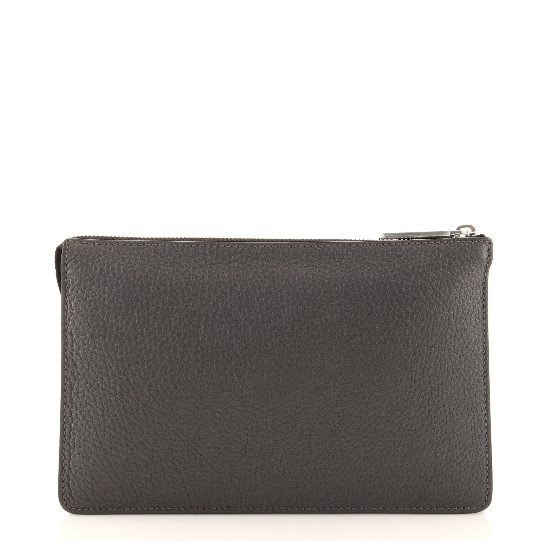 FF Logo Stamp Clutch Printed Leather Small