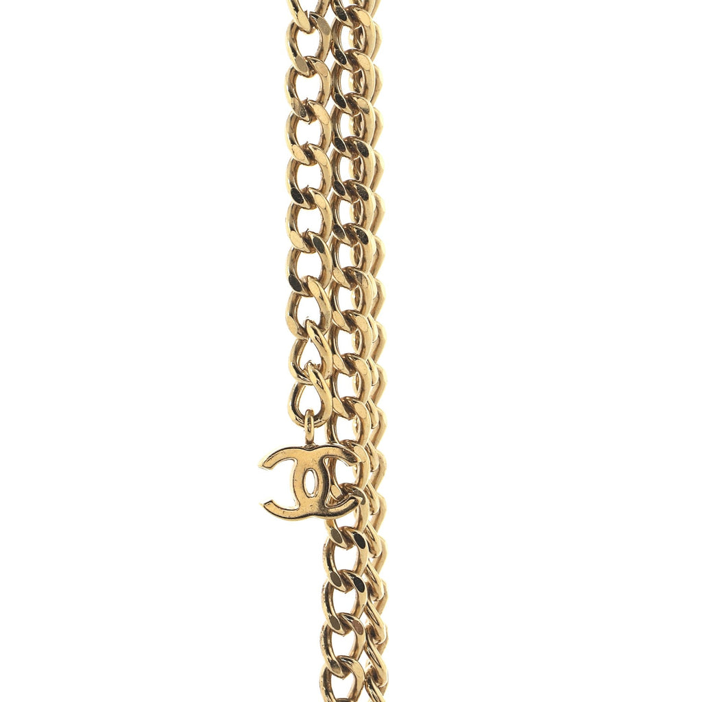Letter Logo Charm Chain Belt Metal 85