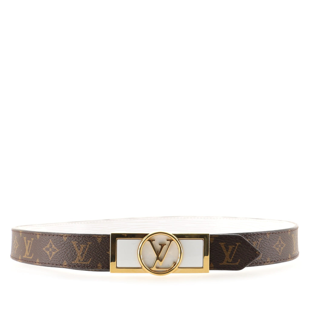 Dauphine Reversible Belt Monogram Canvas and Leather Thin 80