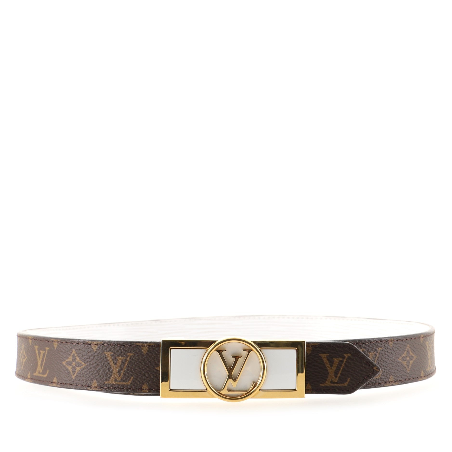 Dauphine Reversible Belt Monogram Canvas and Leather Thin 80