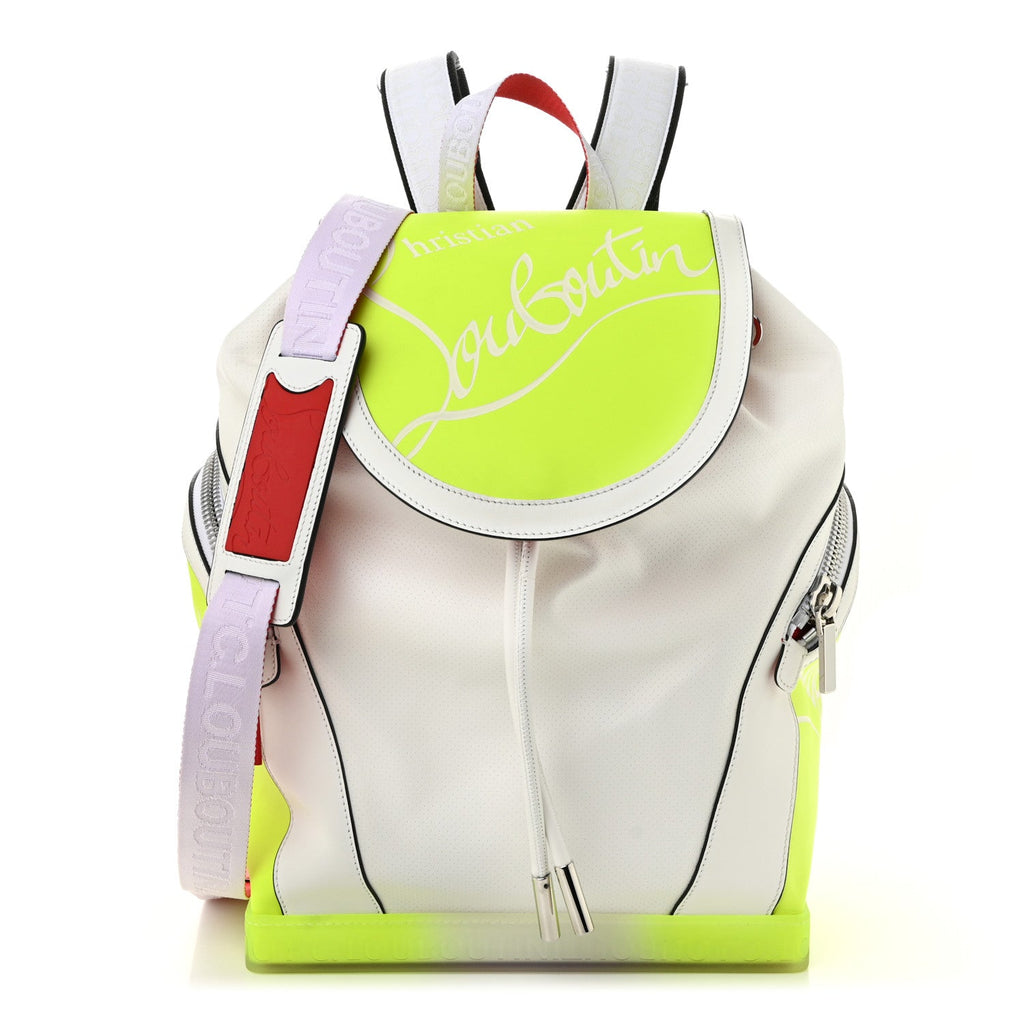 Calfskin Explorafunk Backpack Bianco Fluo Yellow