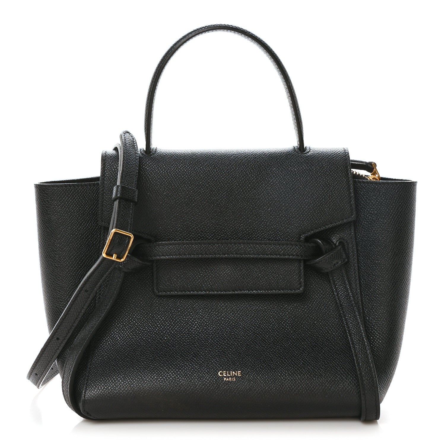 Grained Calfskin Nano Belt Bag Black