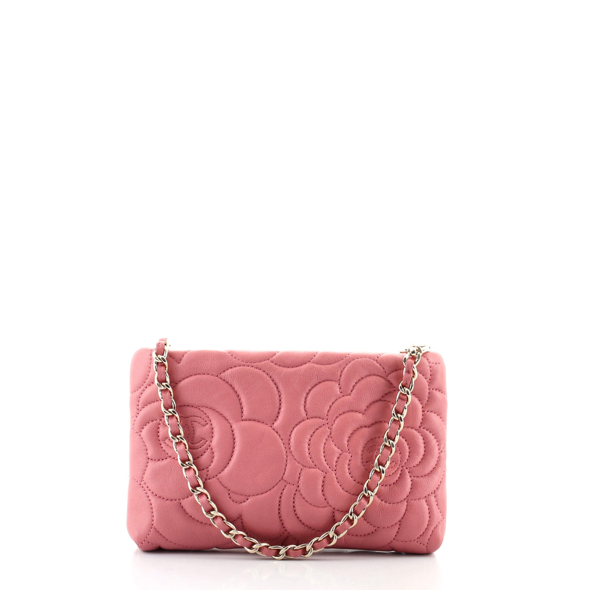 Camellia Charm Pochette Quilted Lambskin Mini