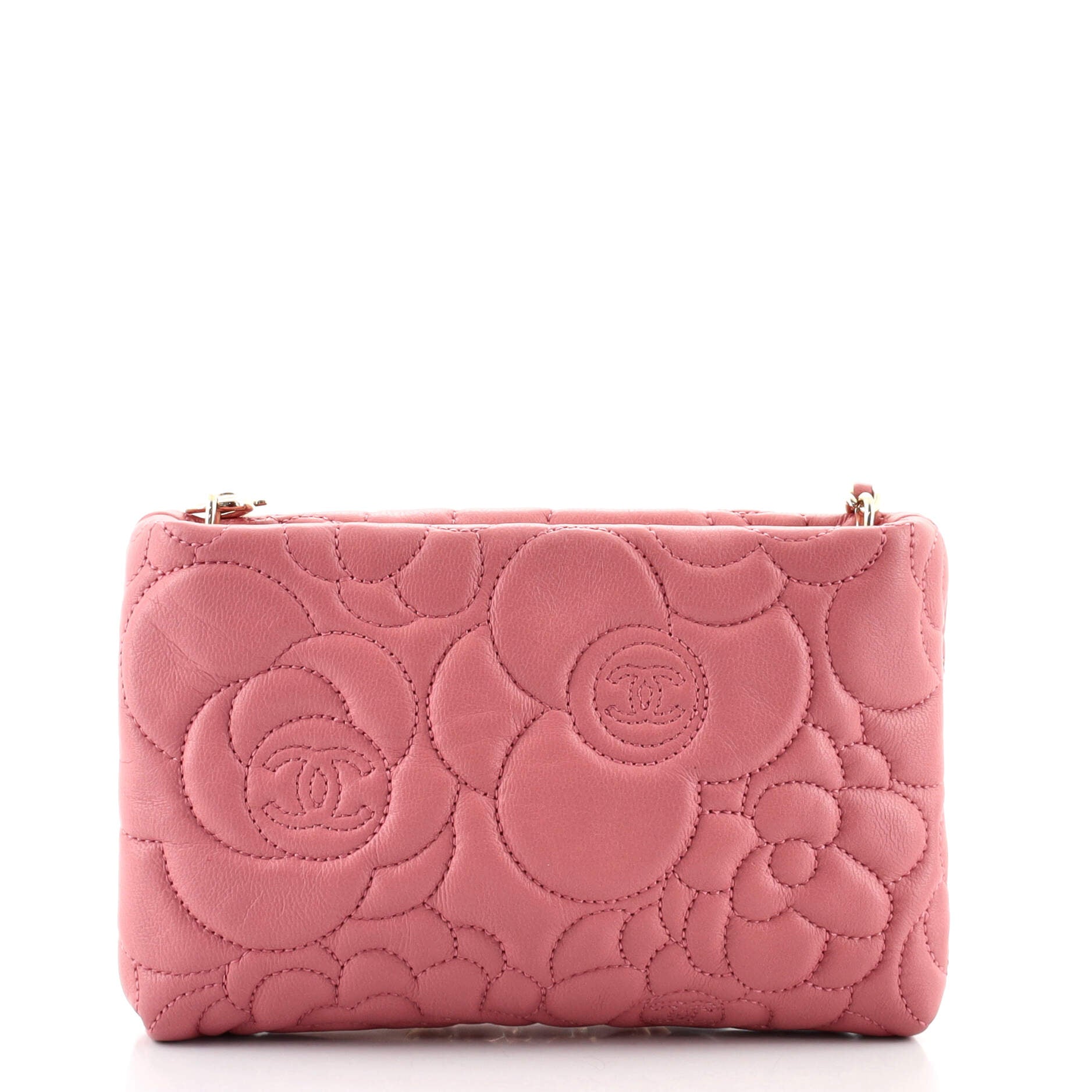 Camellia Charm Pochette Quilted Lambskin Mini
