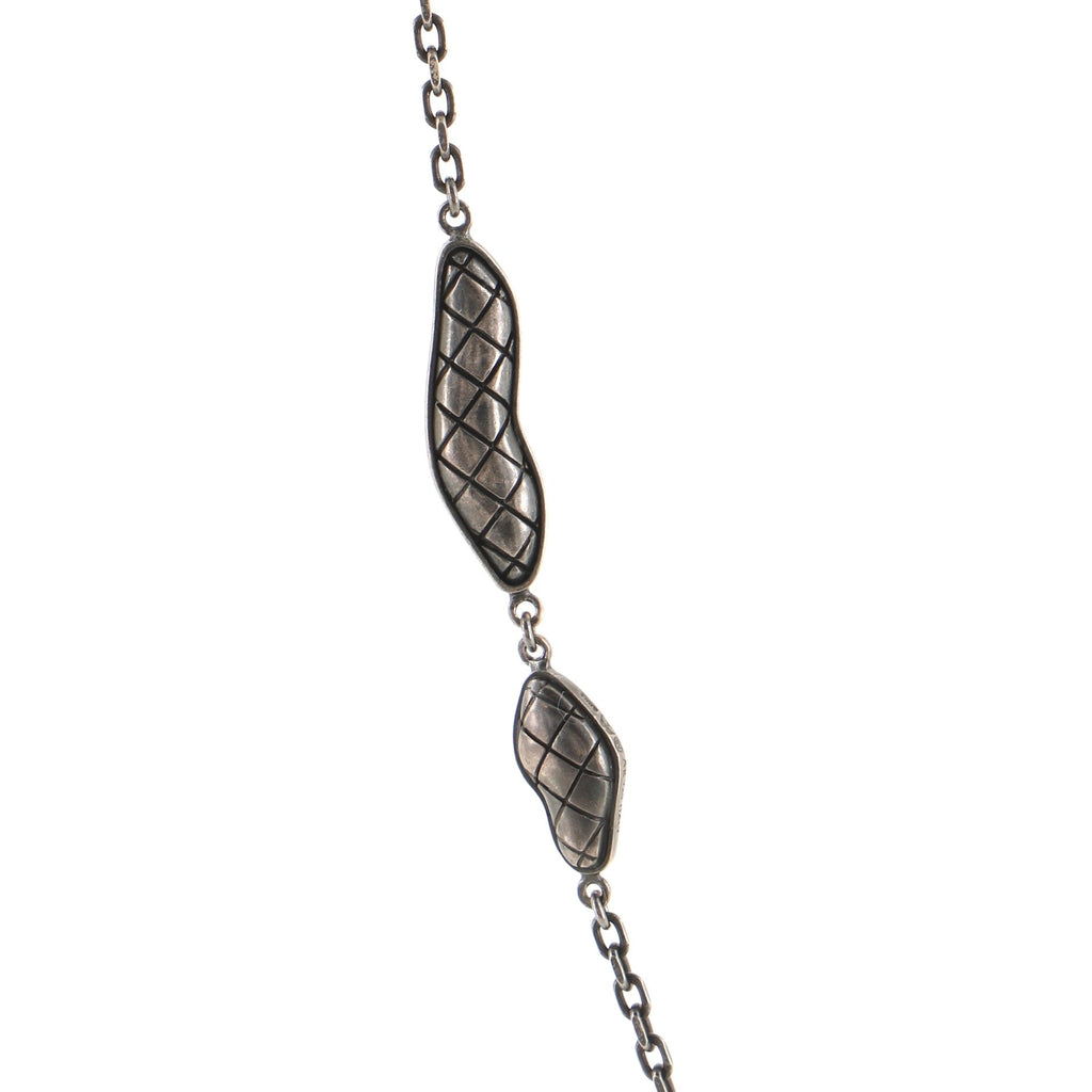 Long Necklace Embossed Metal Necklace