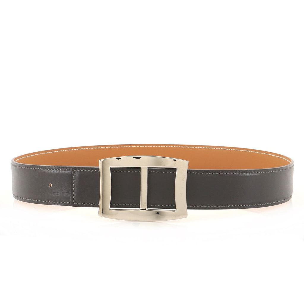 Double Hole Buckle Belt Metal and Leather Medium 75