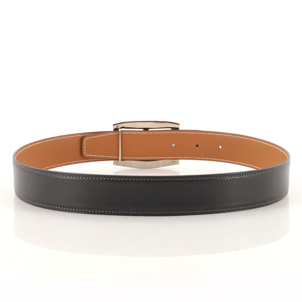 Double Hole Buckle Belt Metal and Leather Medium 75