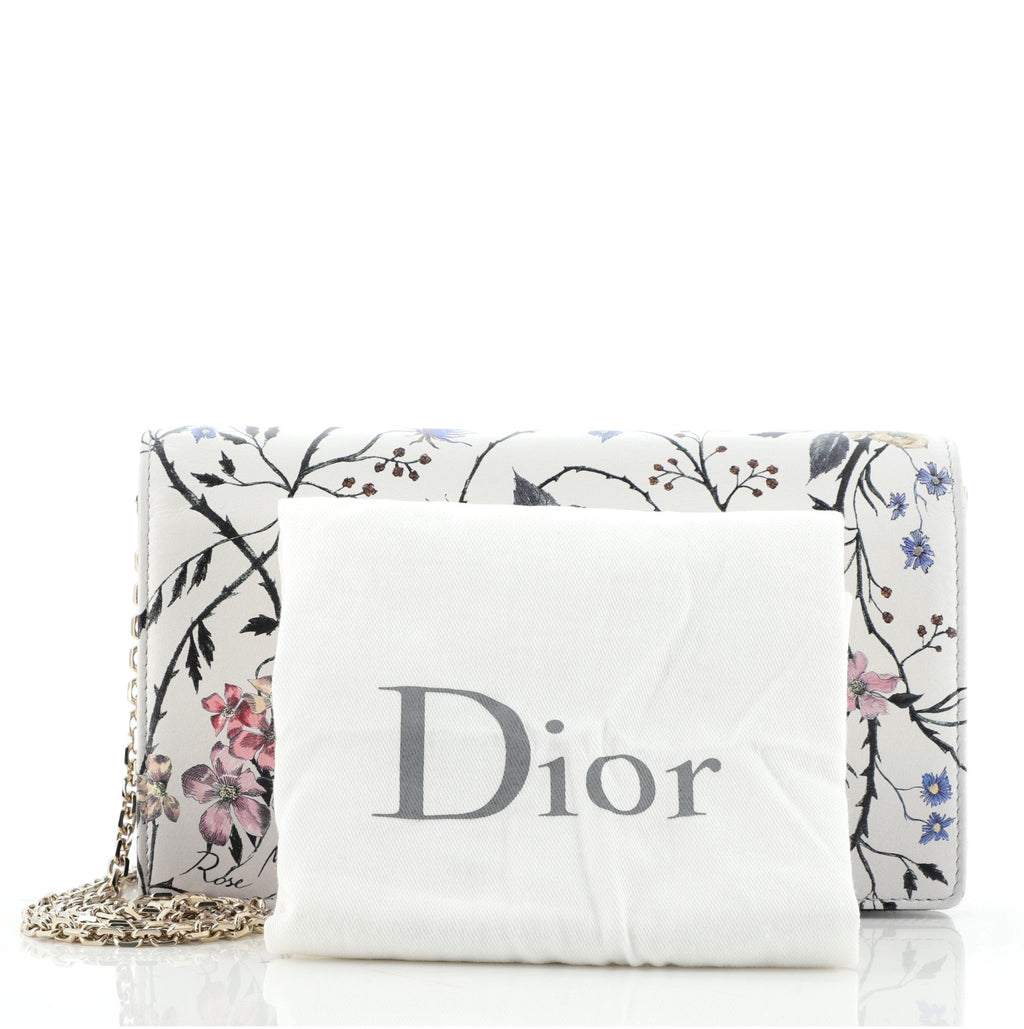 Toile De Jouy Clutch with Chain Printed Leather
